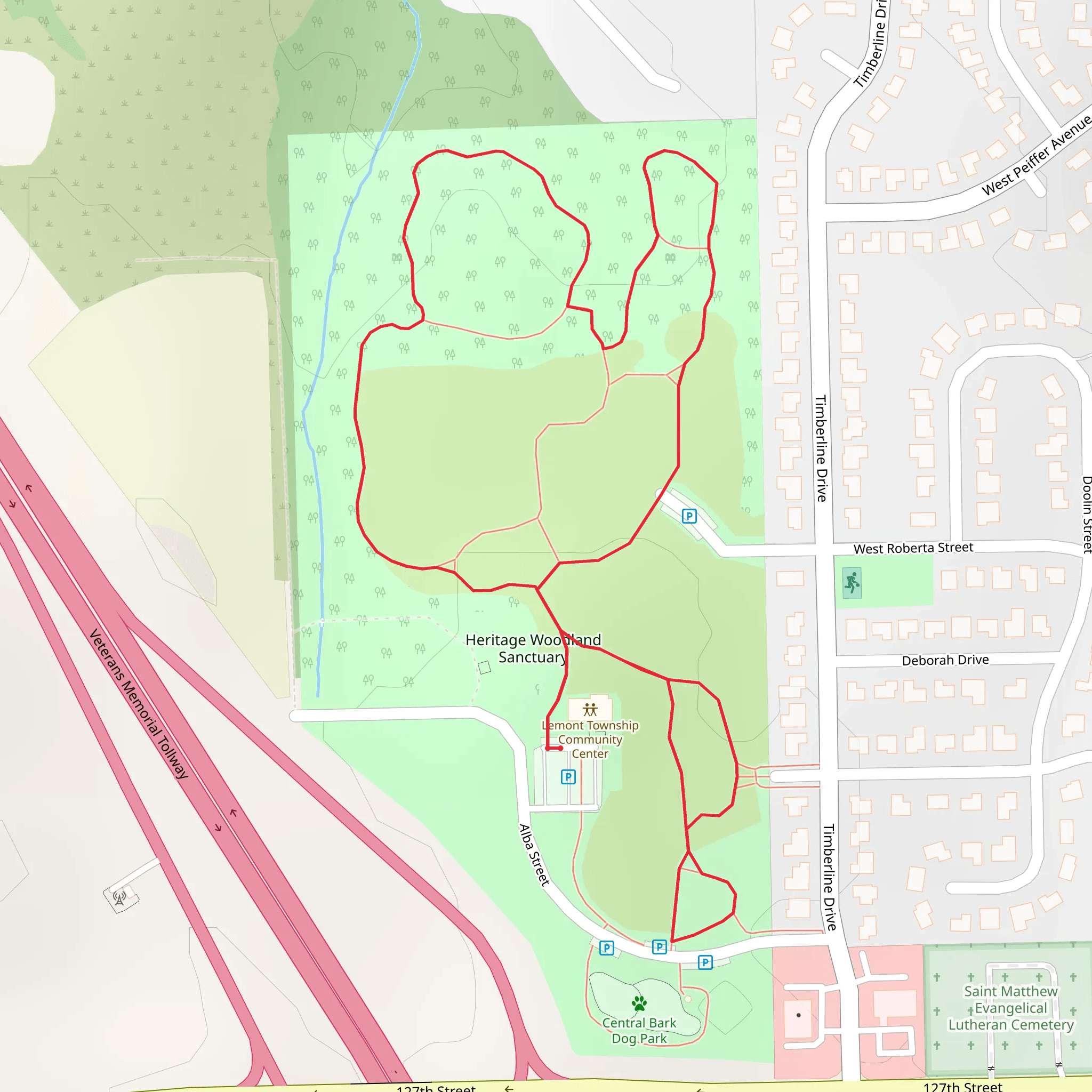 Heritage Woodland Sanctuary Loop mobile static map