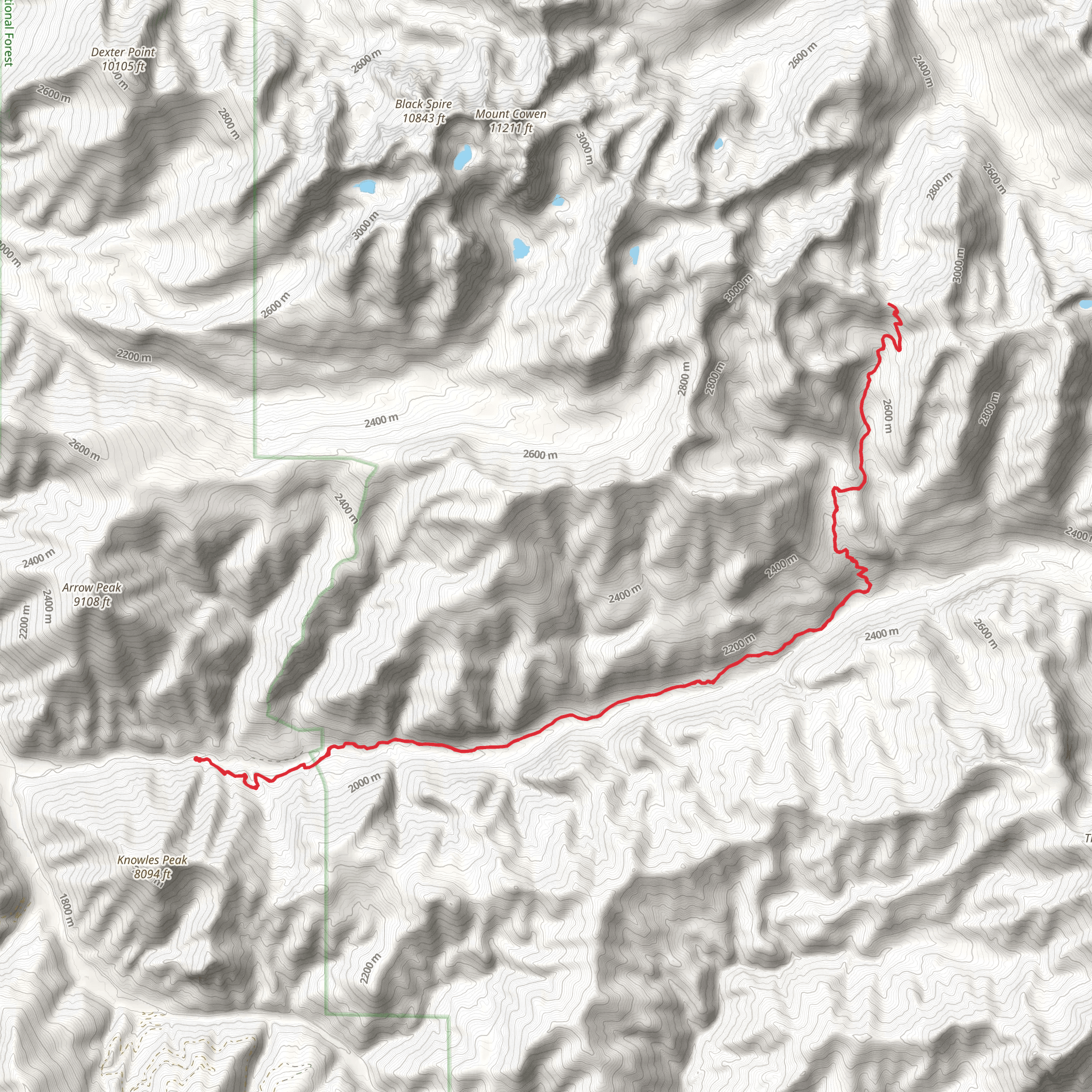 Mill Creek Pass via East Fork Mill Creek Trail mobile static map