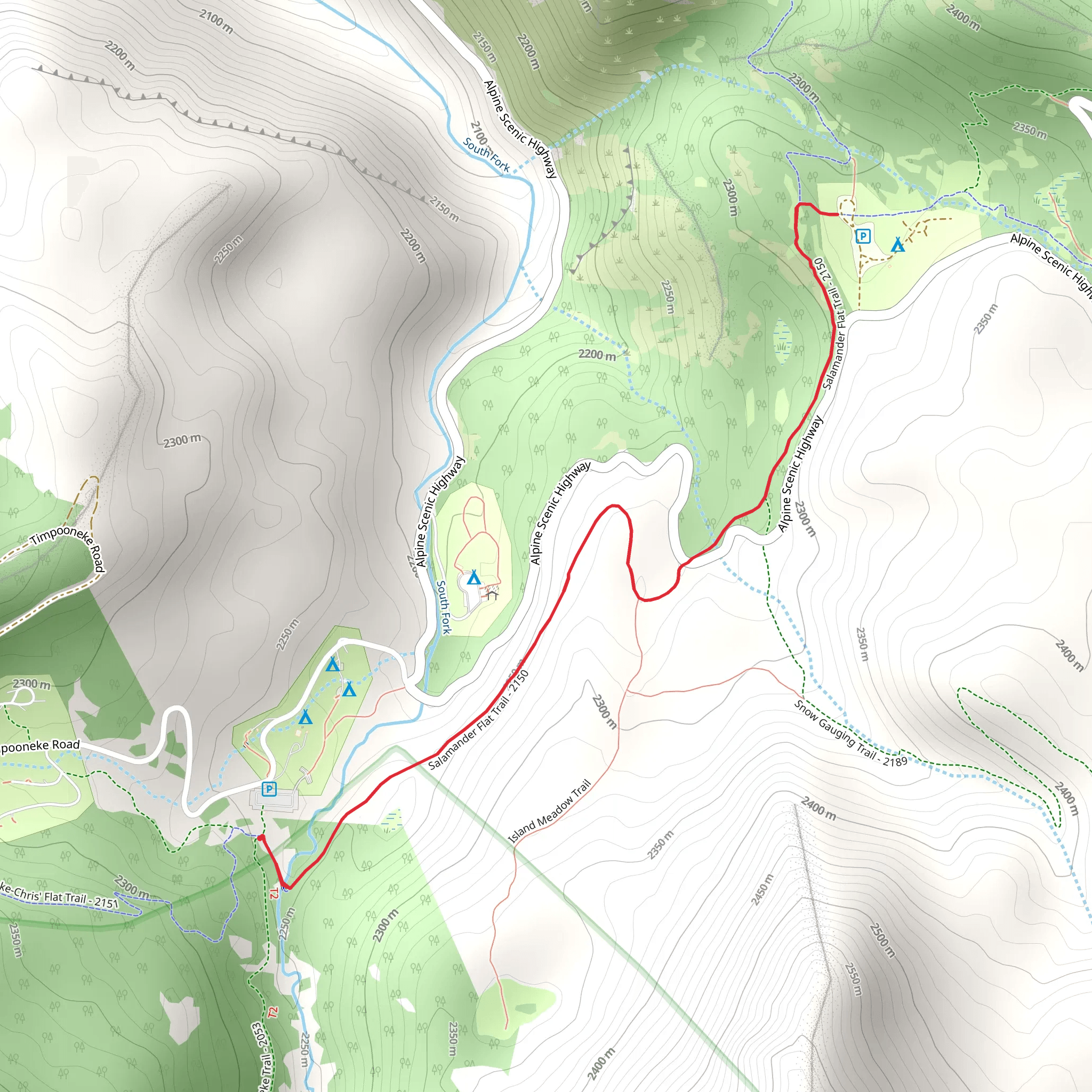 Salamander Flat Trail mobile static map