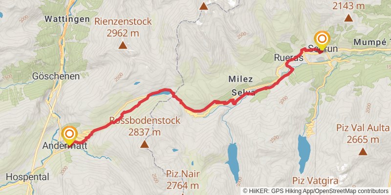 Camino Müstair-Geneva via Martigny stage 17 Map