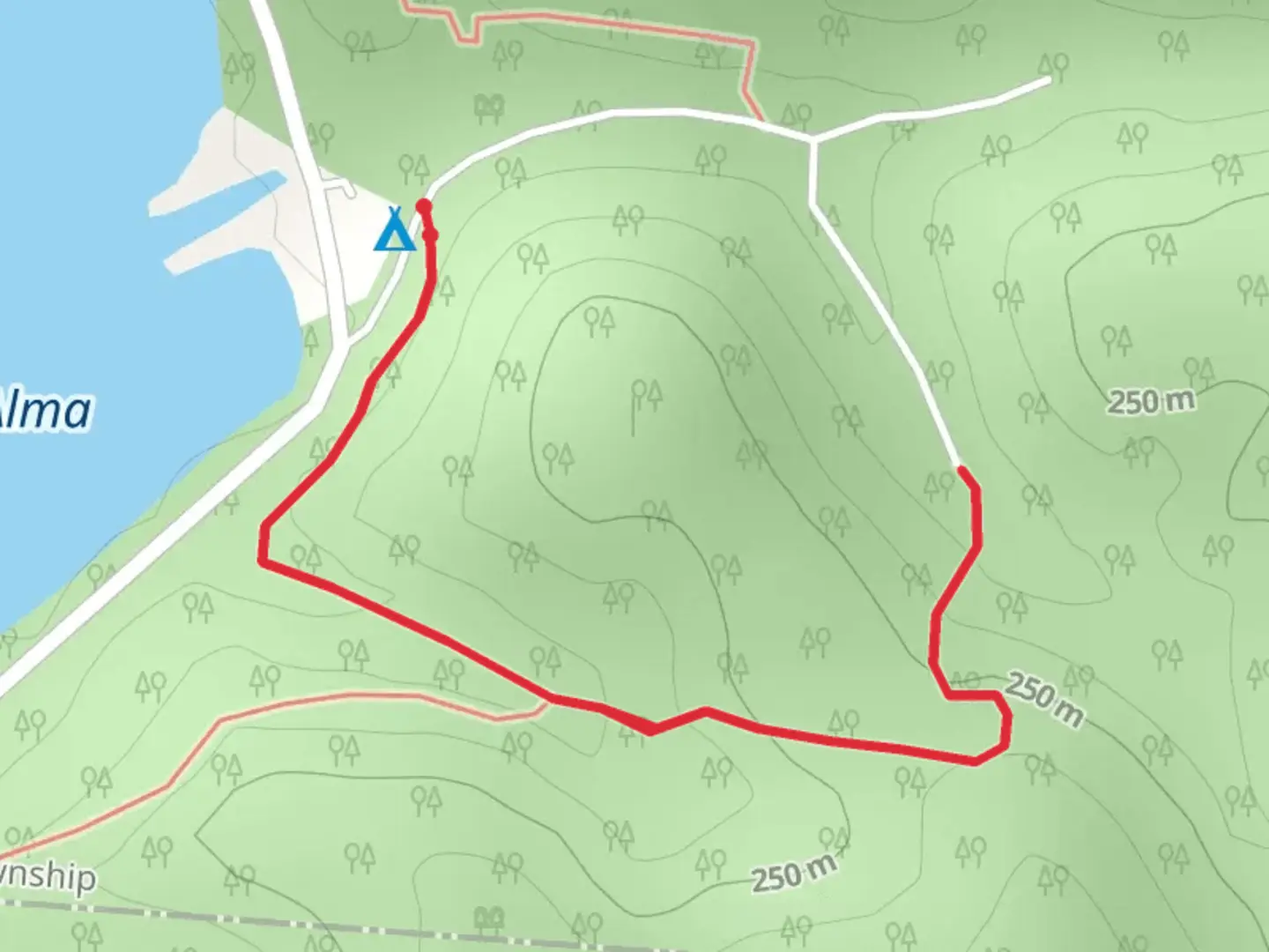 An image depicting the trail Carr Ridge Road and its surrounding area.