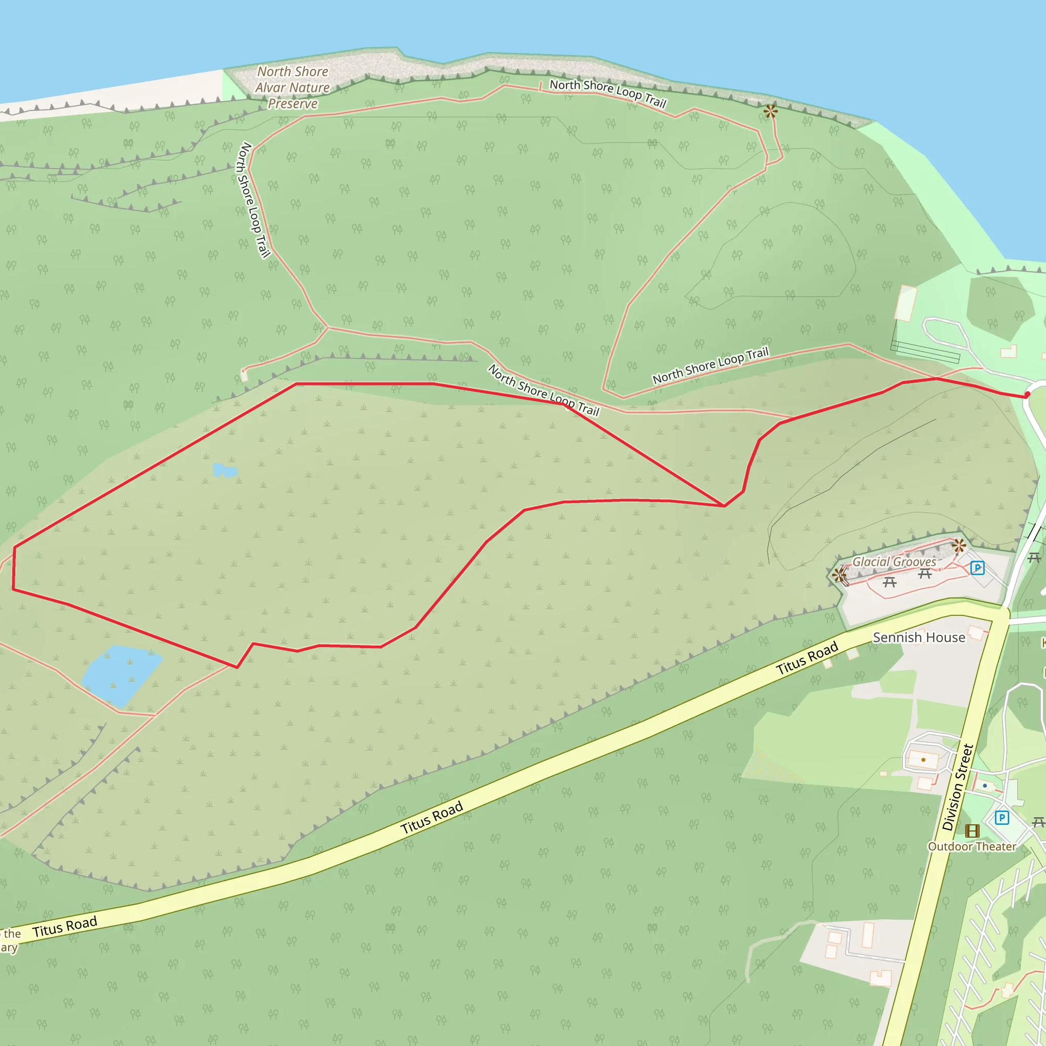 Glacial Grooves State Memorial Loop mobile static map