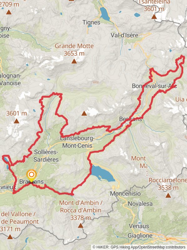 Tour de Haute Maurienne Vanoise mobile static map