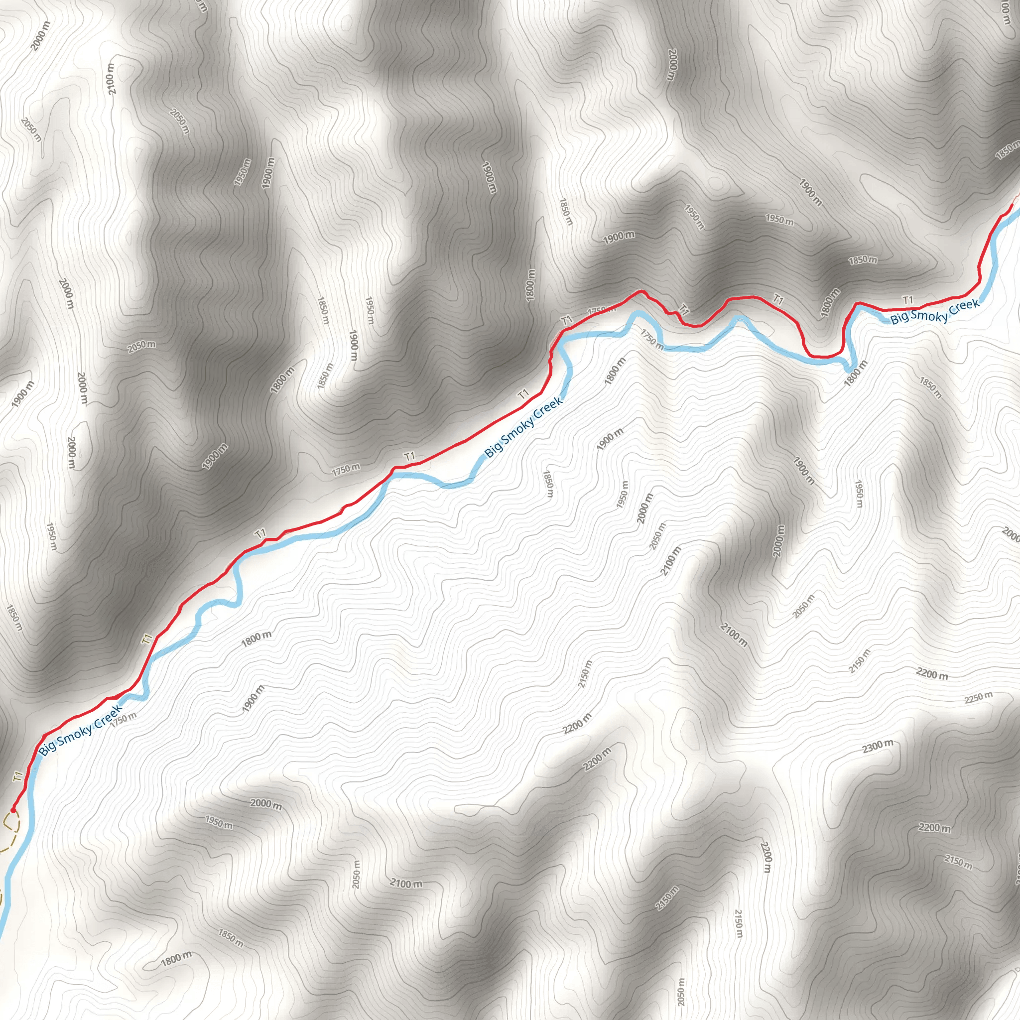 Big Smoky Creek Trail mobile static map