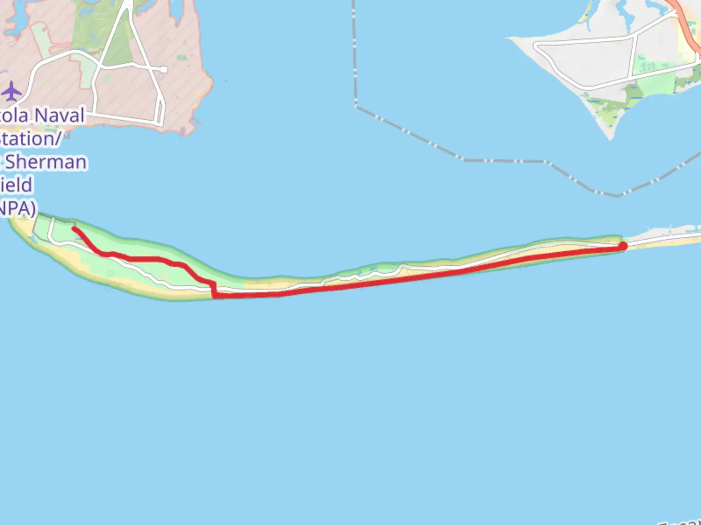 An image depicting the trail Florida Trail to Fort Pickens and its surrounding area.