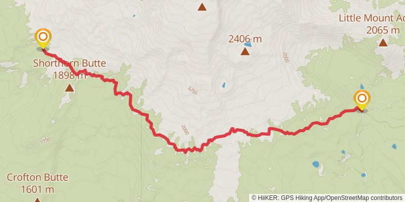 Mount Adams Highline Trail stage 1 Map