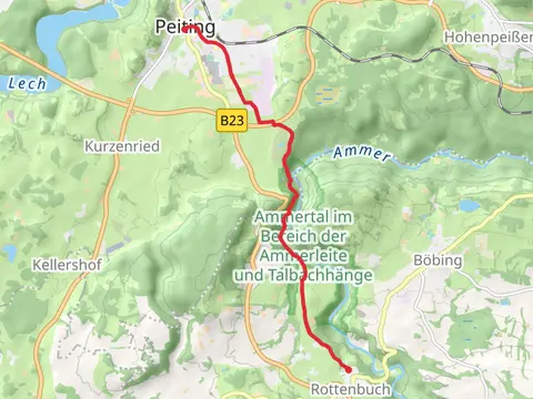 Peiting to Rottenbuch via Romantische Strasse