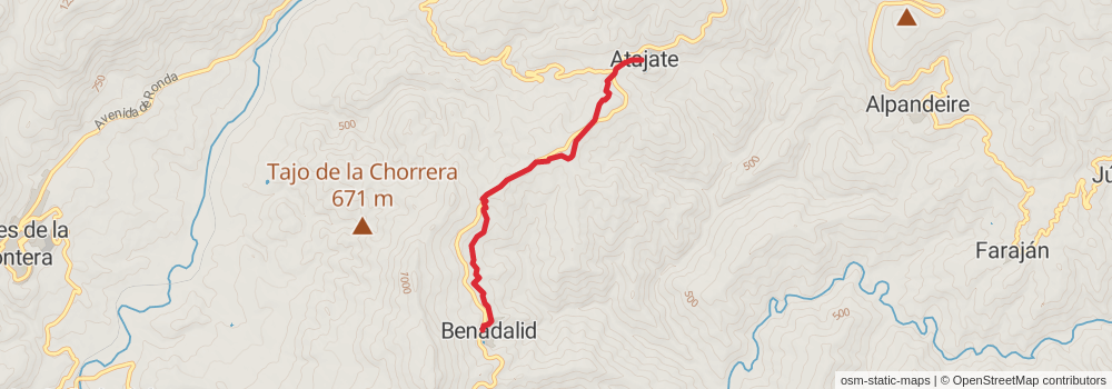 GR 141 Gran Senda de la Serranía de Ronda stage 6 Map