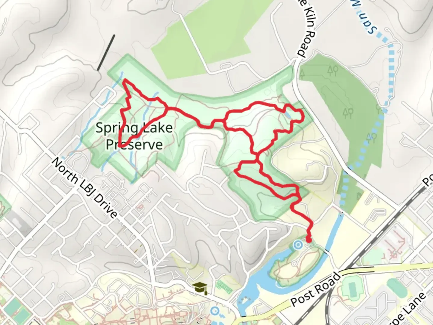 An image depicting the trail Spring Lake Preserve Loop and its surrounding area.