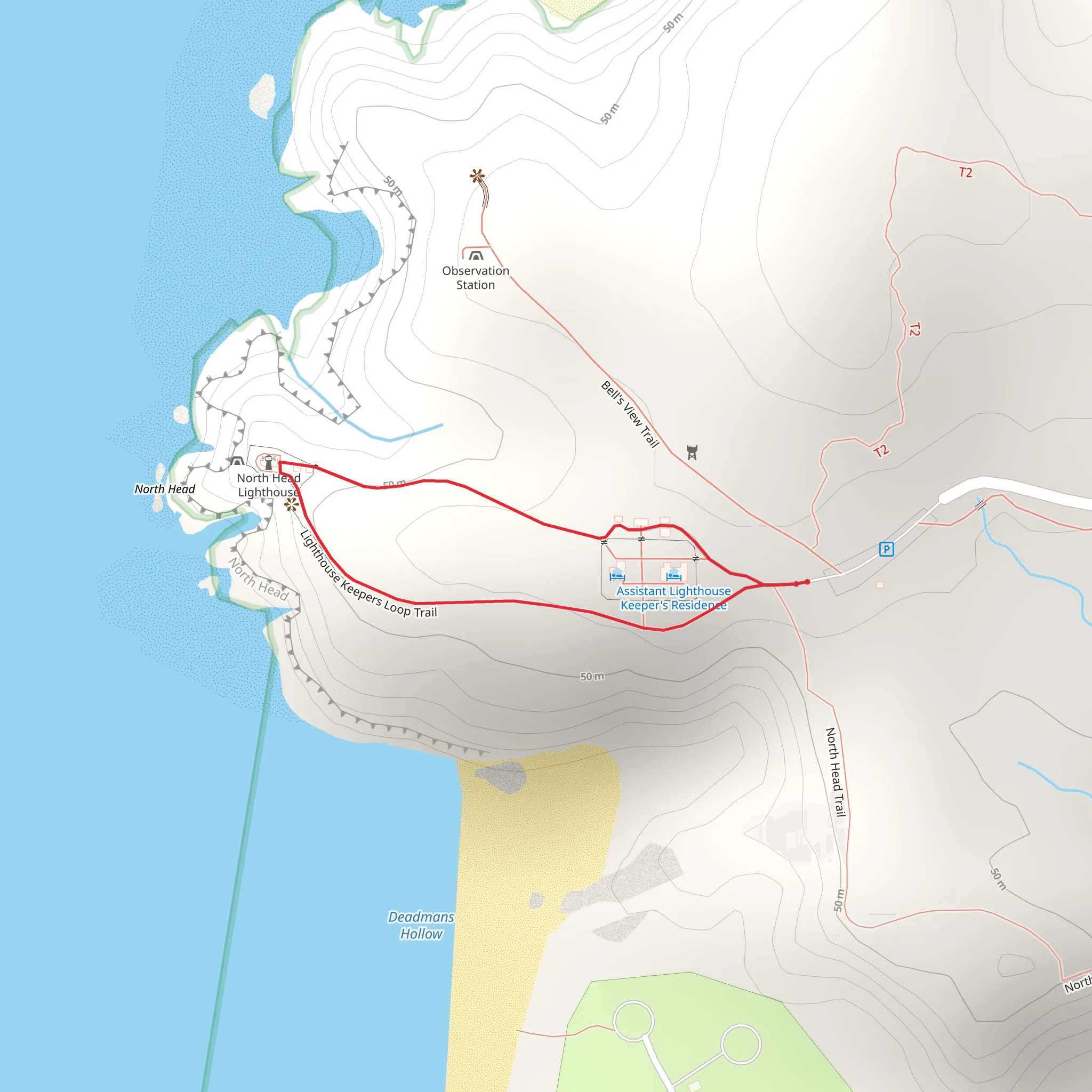 Lighthouse Keepers Loop Trail mobile static map