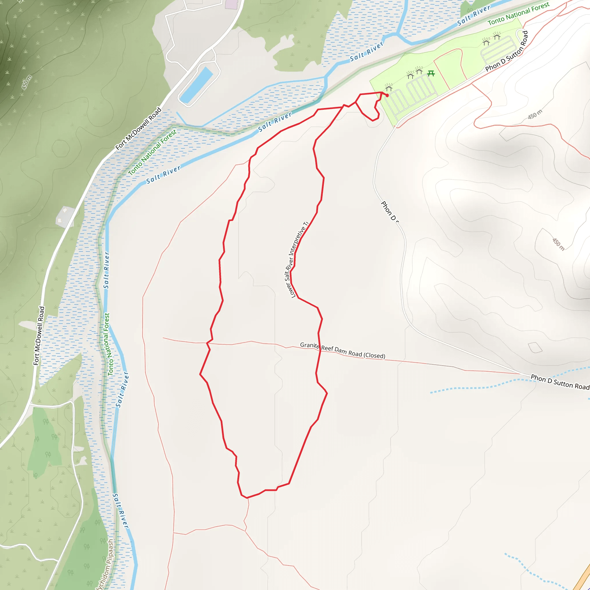 Lower Salt River Interpretive Loop Trail mobile static map