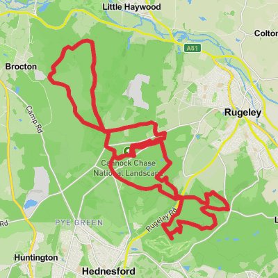 Cannock Chase Extended Circular Route mobile static map