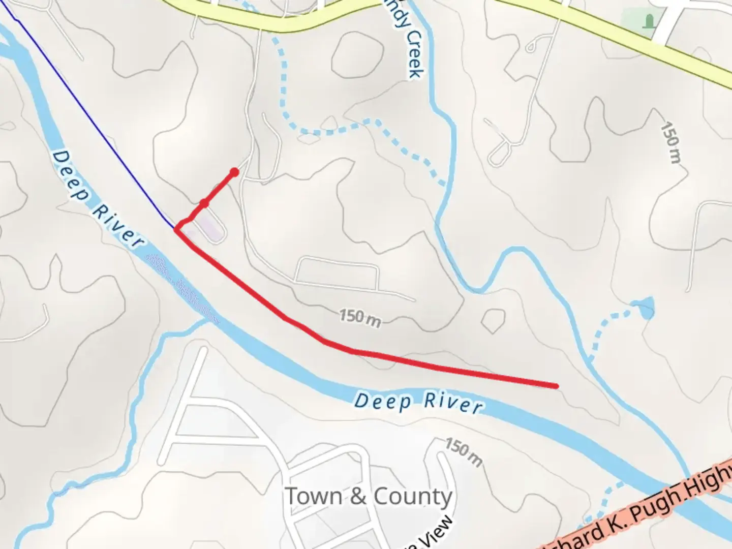 An image depicting the trail Deep River Rail Trail and its surrounding area.
