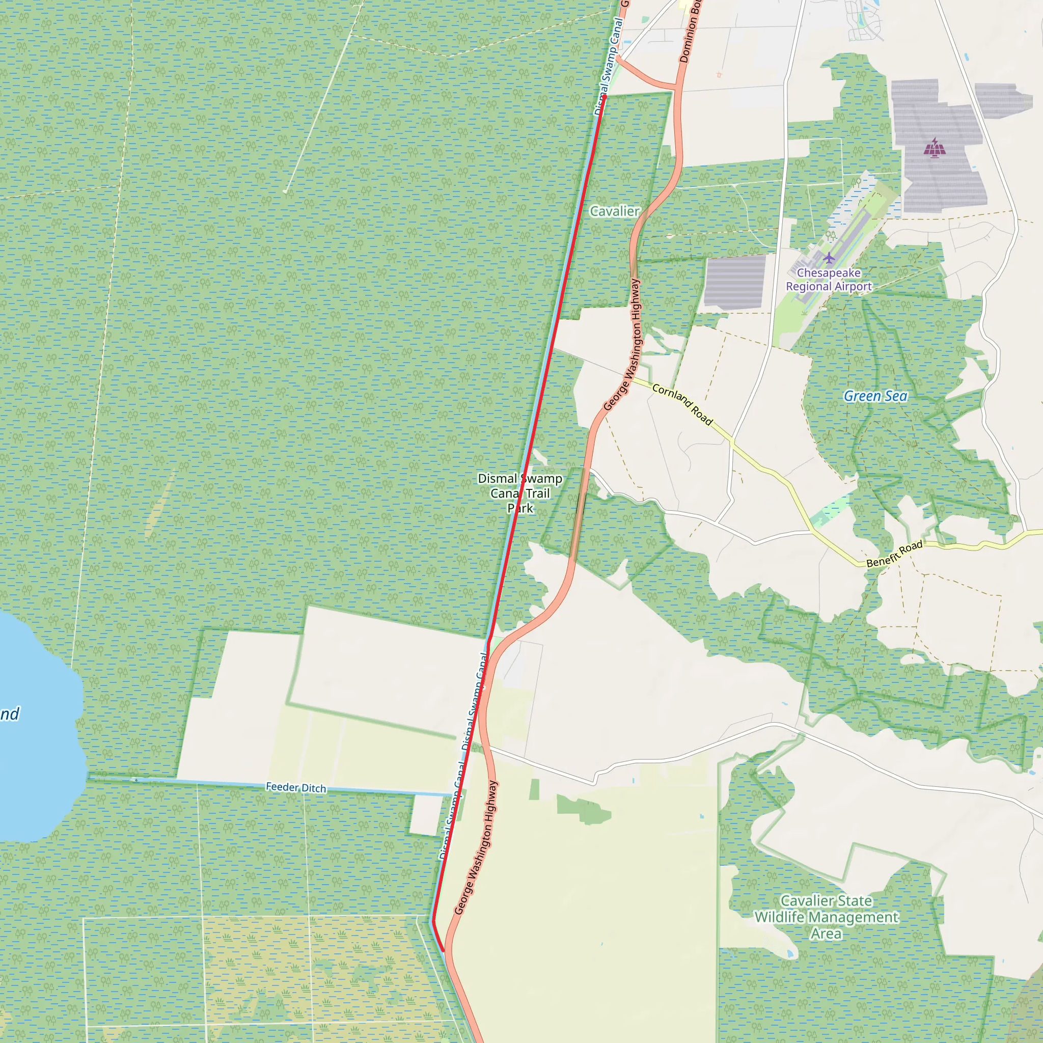 Dismal Swamp Canal Trail mobile static map