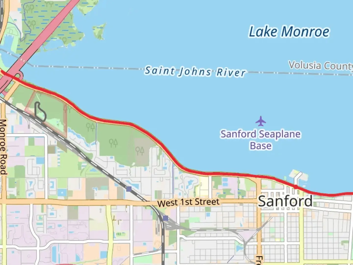 An image depicting the trail Riverwalk Trail - Monroe Harbour Park and its surrounding area.