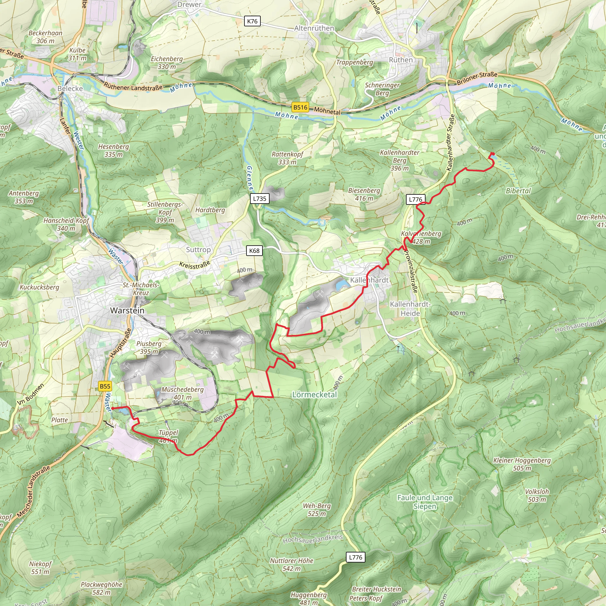 Besucherzentrum to Biberteich Walk mobile static map