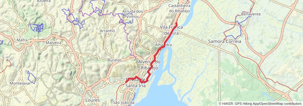 Camino Portugues da Costa stage 2 Map