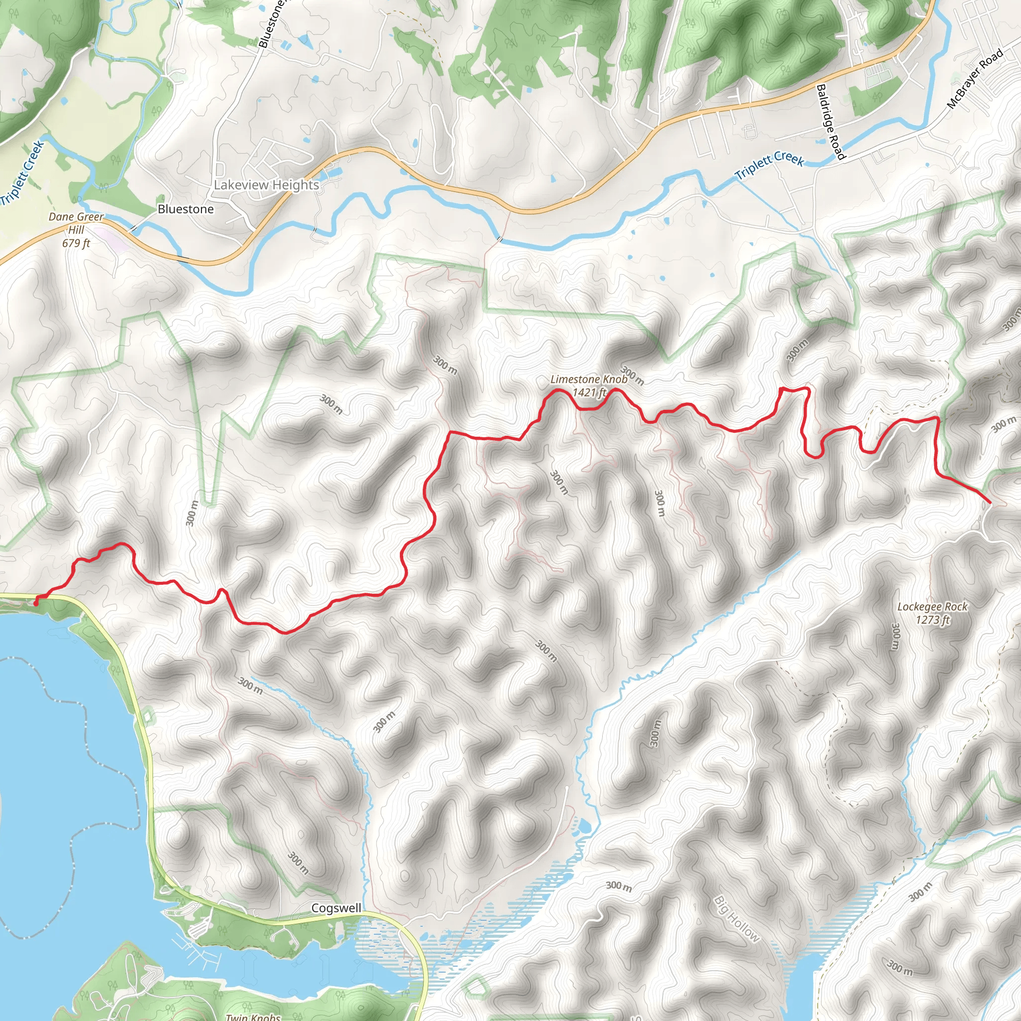 Limestone Knob and Limestone Trail mobile static map