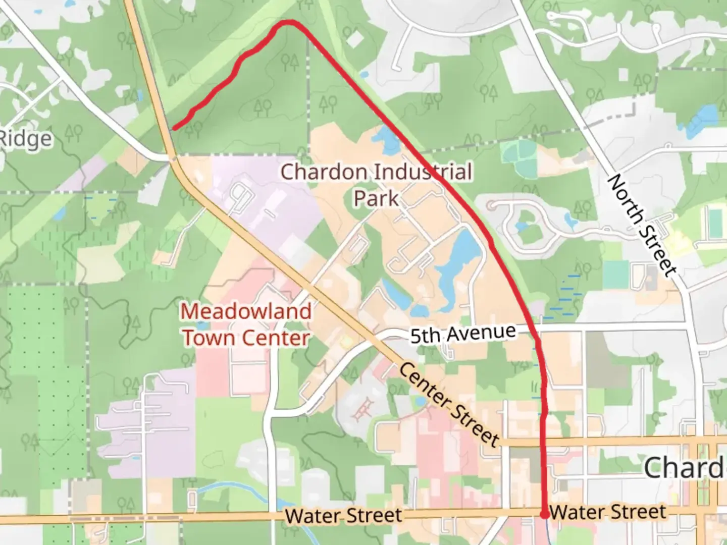 An image depicting the trail Maple Highlands Trail - North and its surrounding area.
