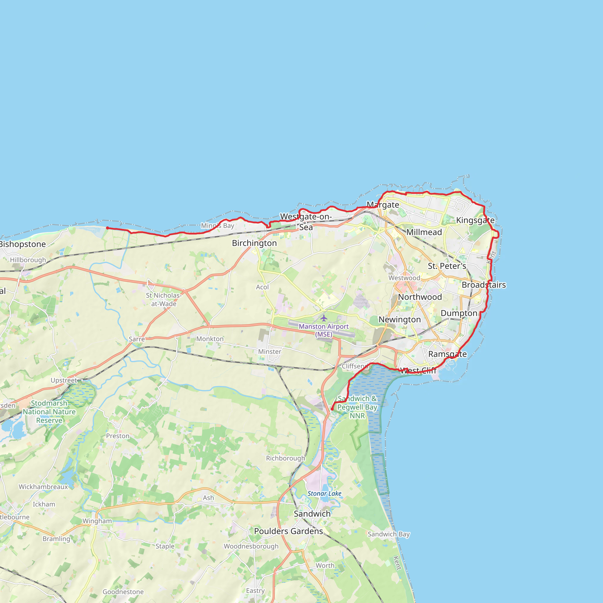 Thanet Coastal Path mobile static map