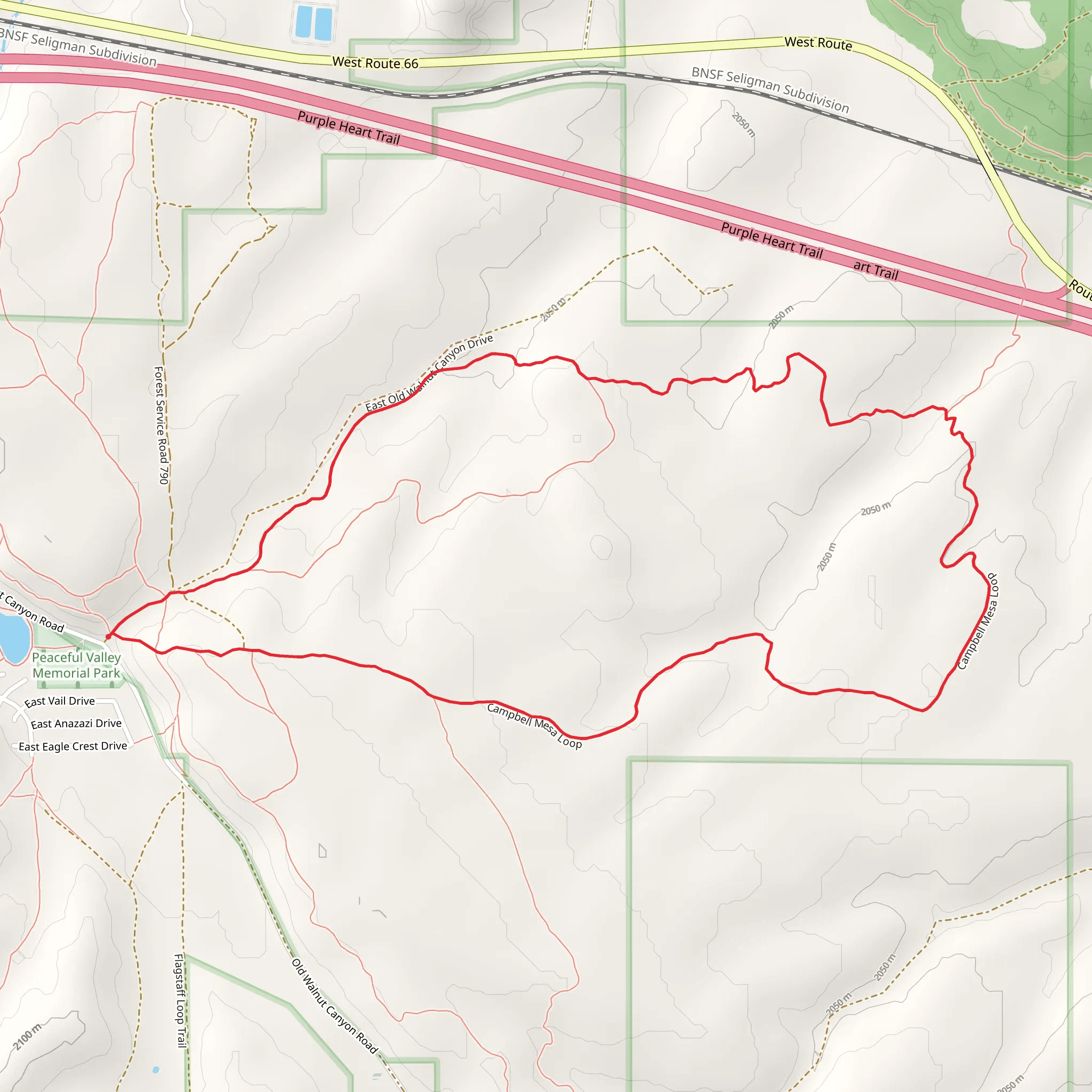 Campbell Mesa Loop mobile static map