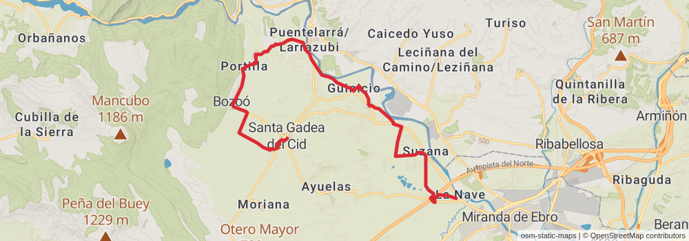 GR 291 Agua y Roca - del Ebro a los Obarenes stage 2 Map