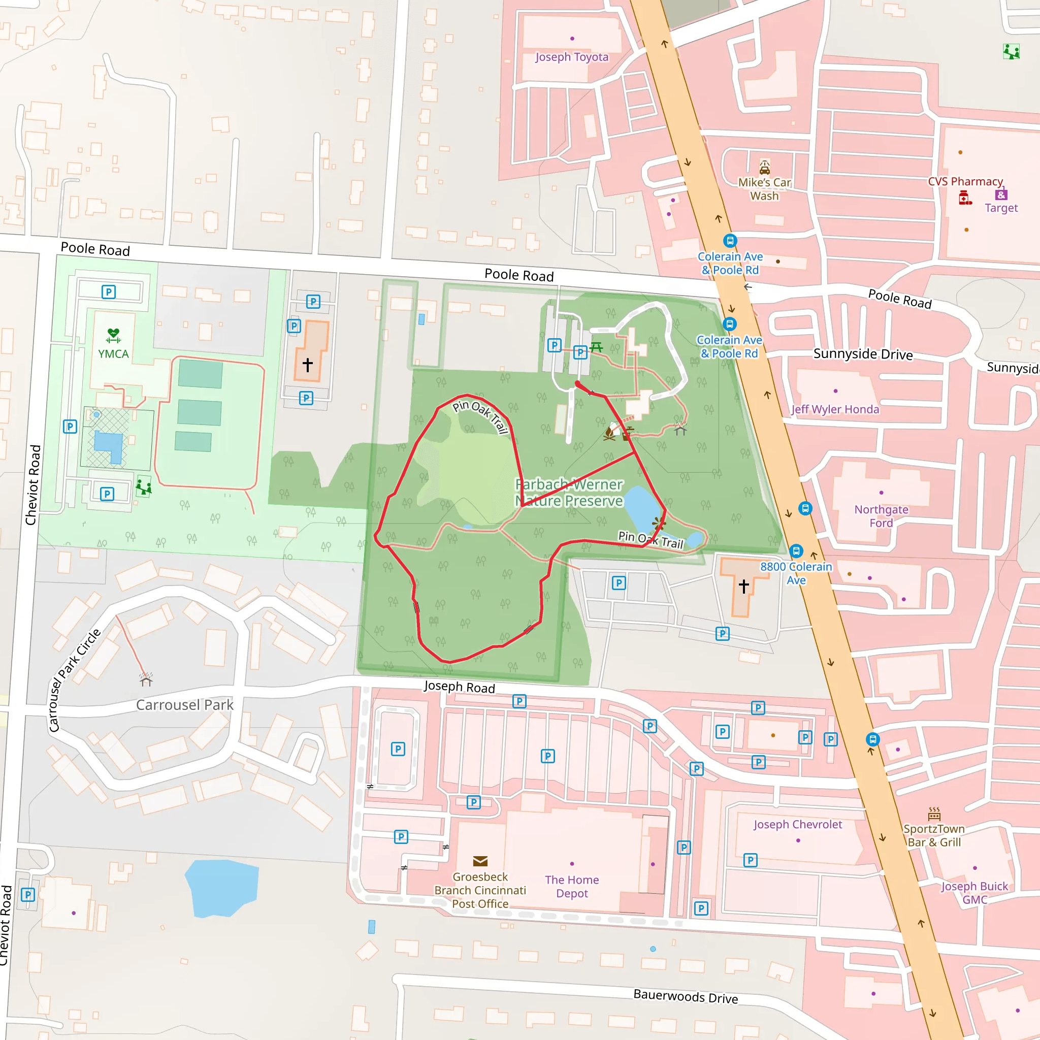 Pin Oak Loop Trail mobile static map