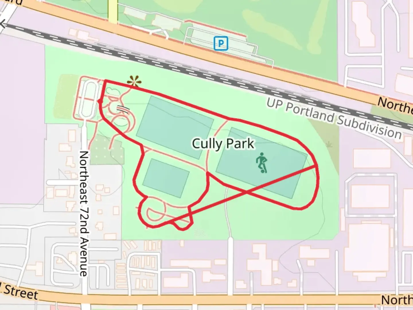 An image depicting the trail Portland Subdivision Loop and its surrounding area.