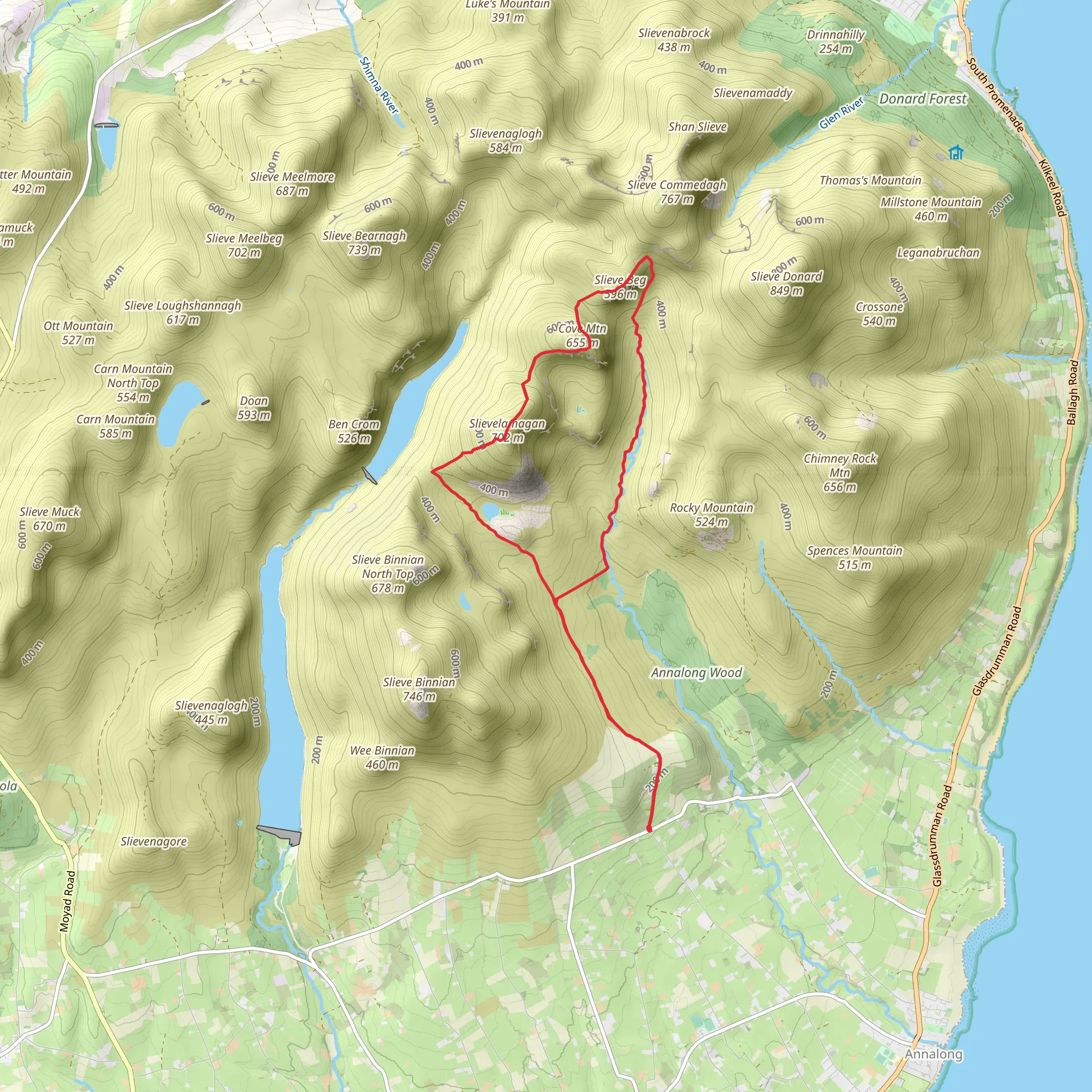 Central Mournes mobile static map