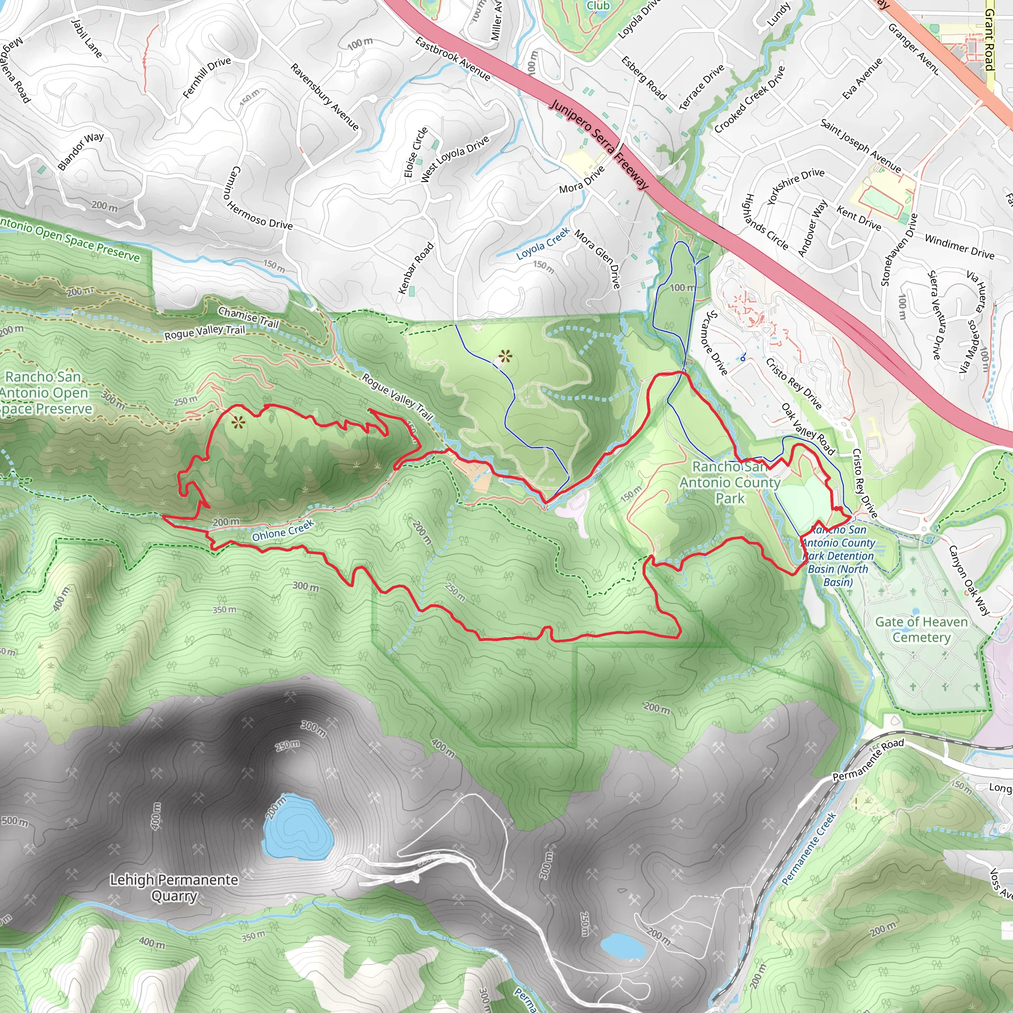 Ohlone Creek Loop mobile static map