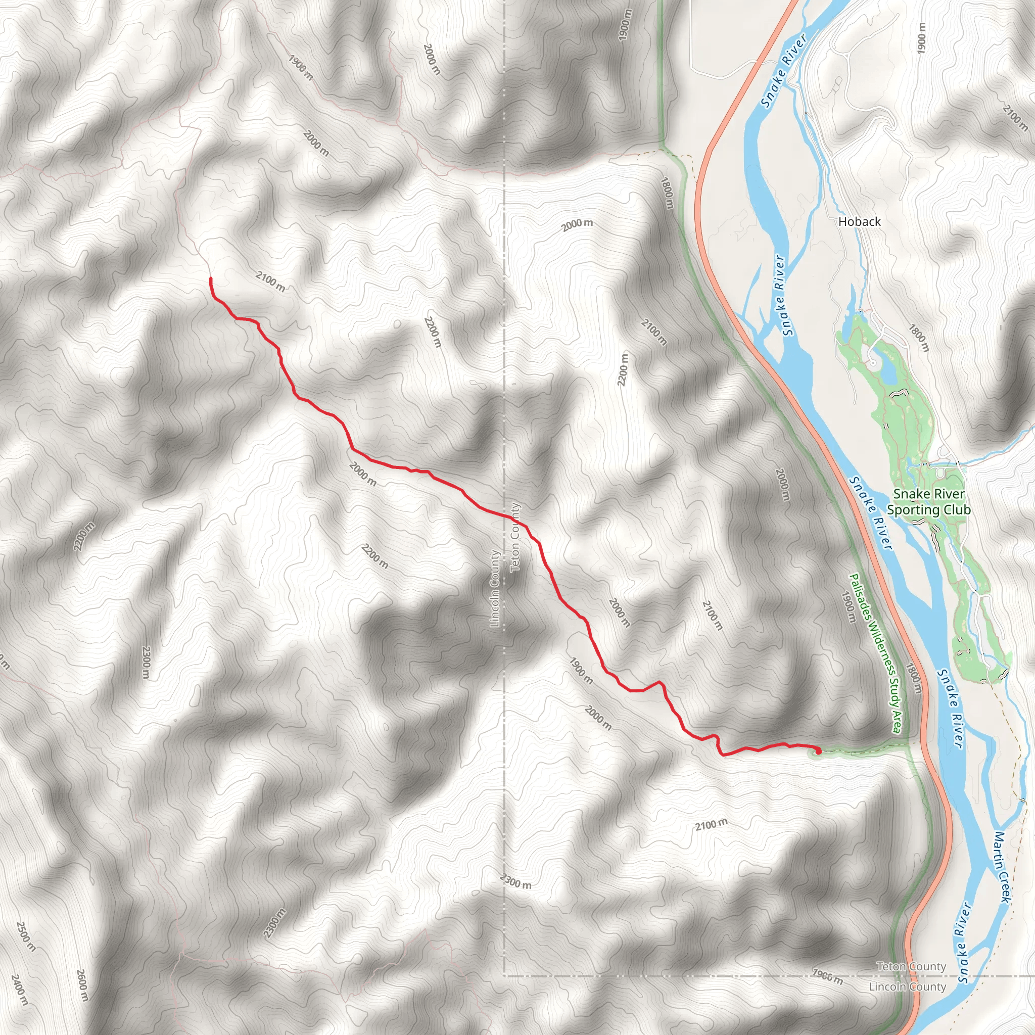 Cabin Creek Trail mobile static map