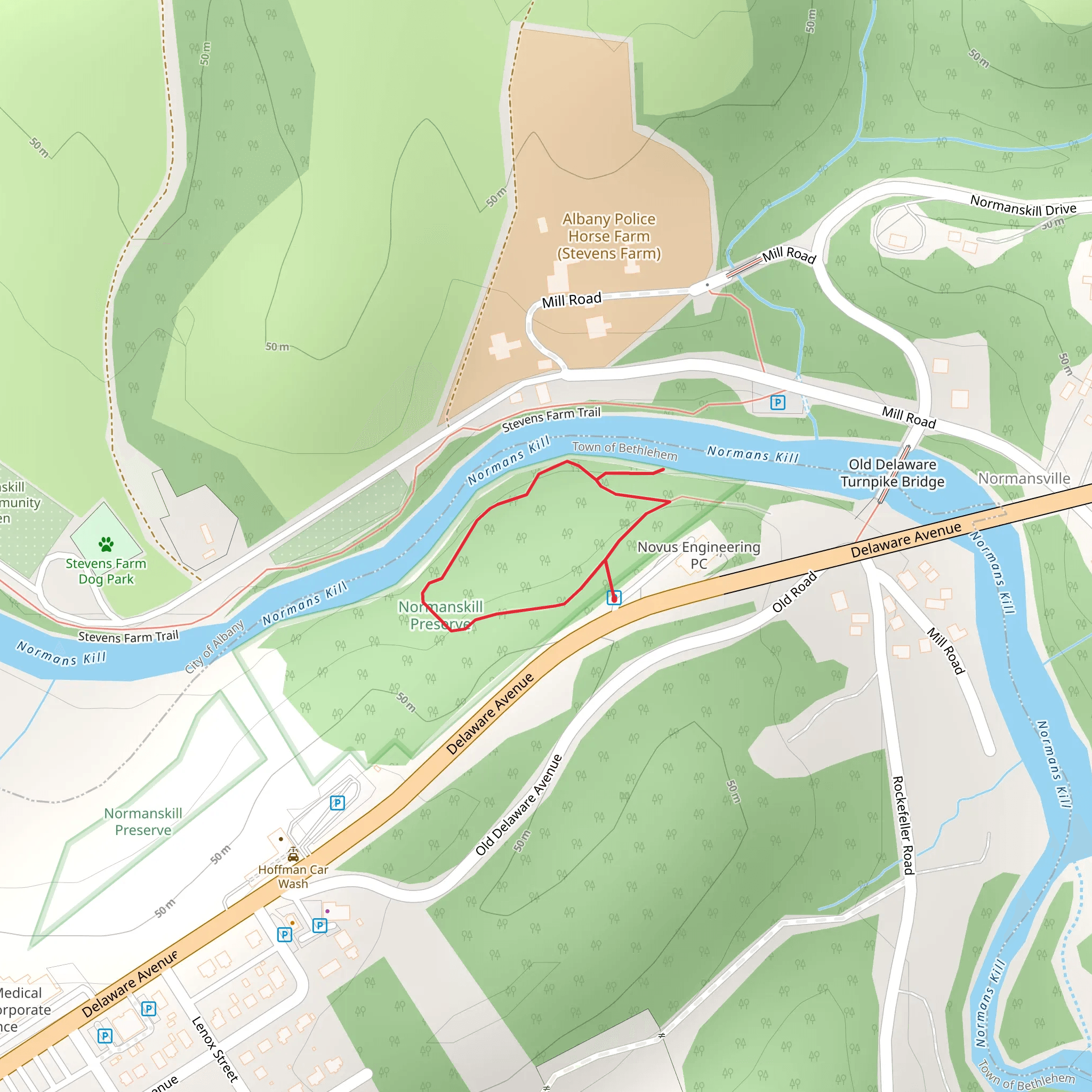 Normanskill Preserve Trail - Yellow Loop mobile static map