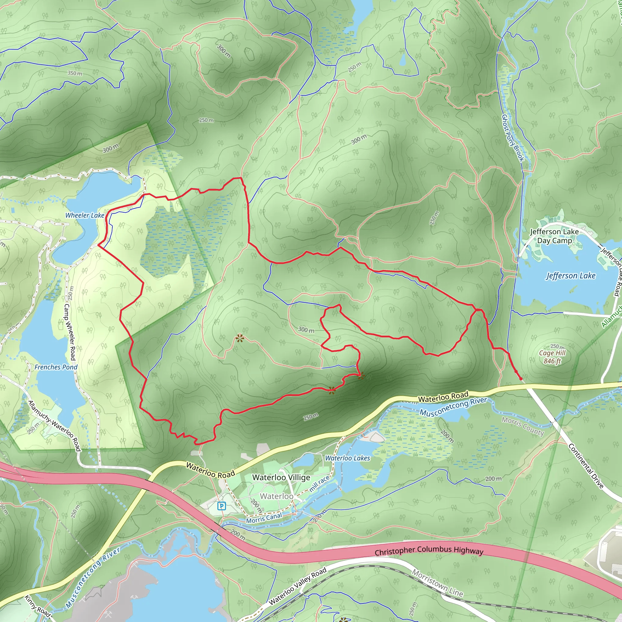Pebble and White Loop Trail mobile static map