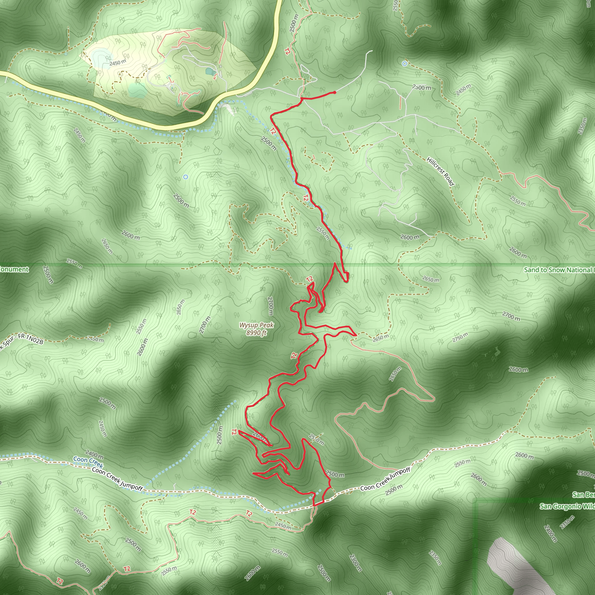 Pacific Crest Trail and Ironwood Road Loop mobile static map