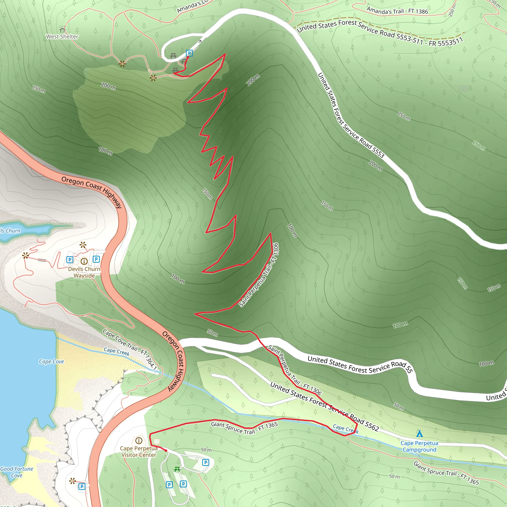 Saint Perpetua Trail mobile static map