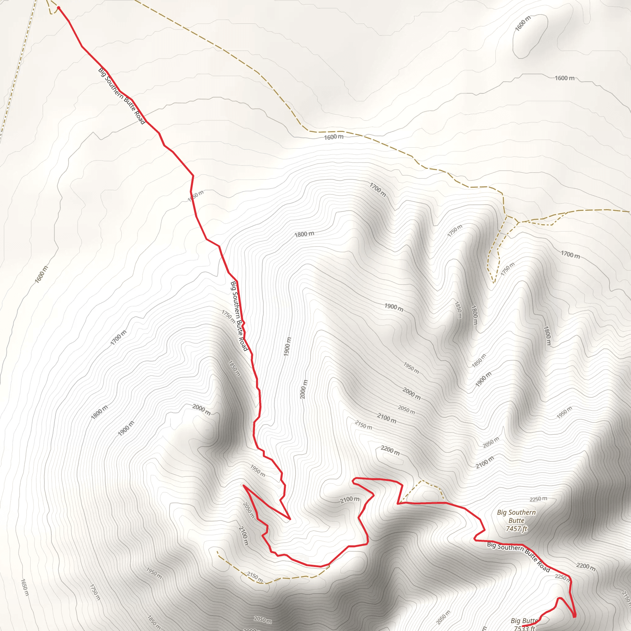 Big Butte via Big Southern Butte Road mobile static map