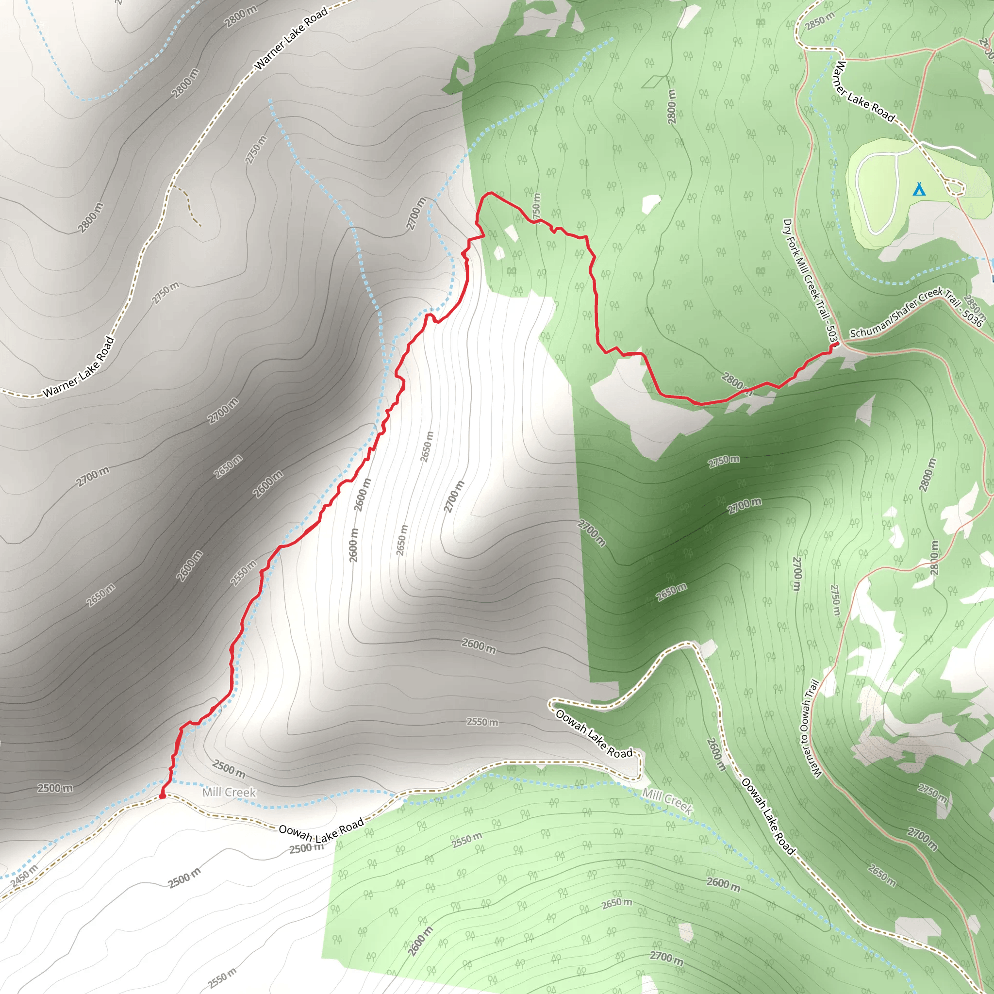 Schuman - Shafer Creek Trail mobile static map