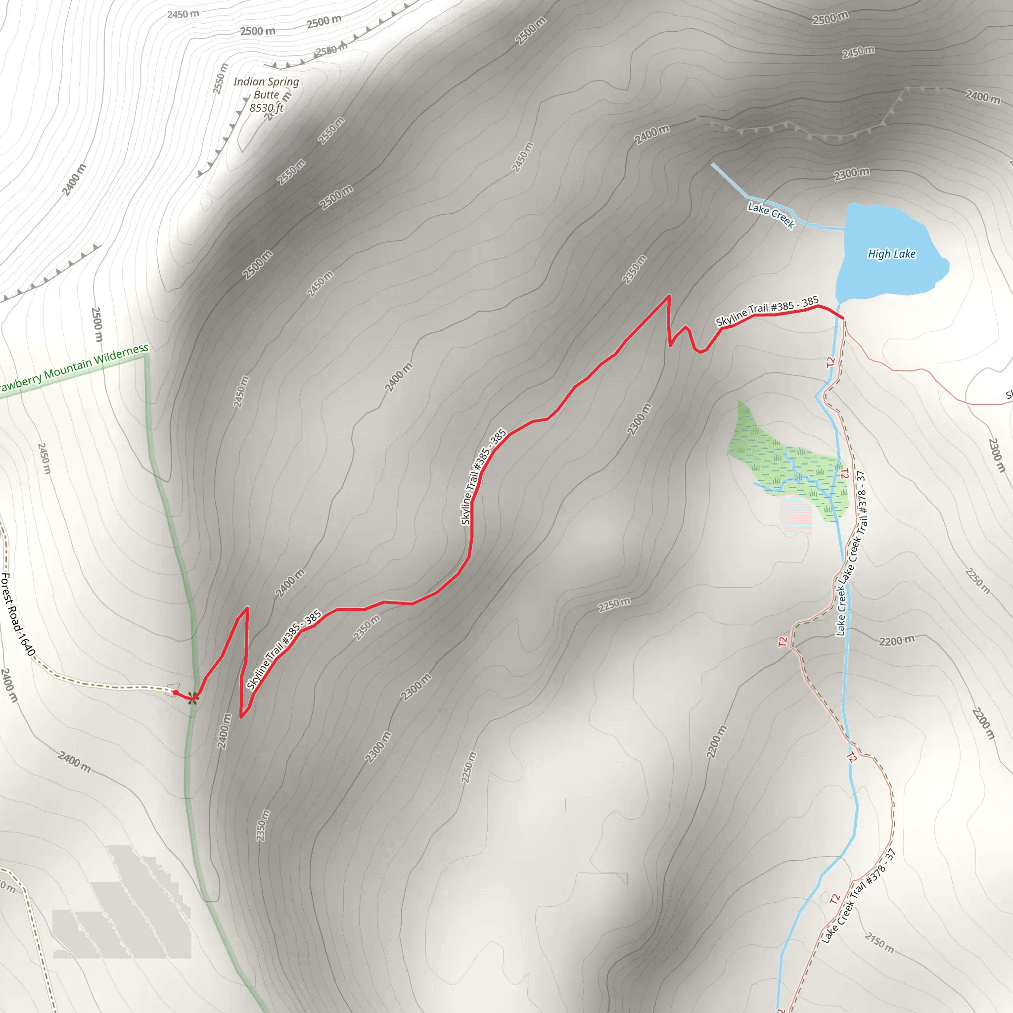High Lake via Skyline Trail mobile static map