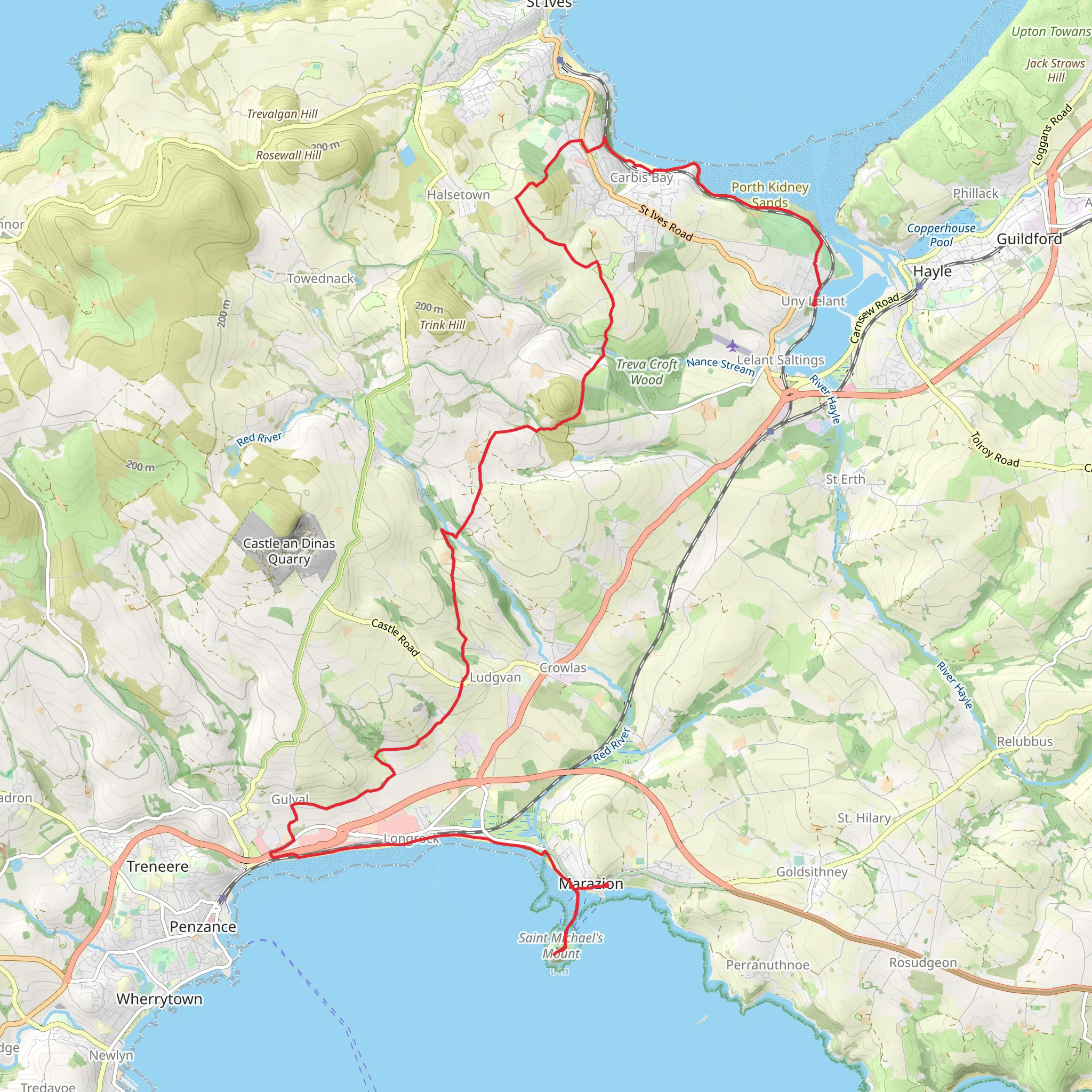 St Michael's Way mobile static map