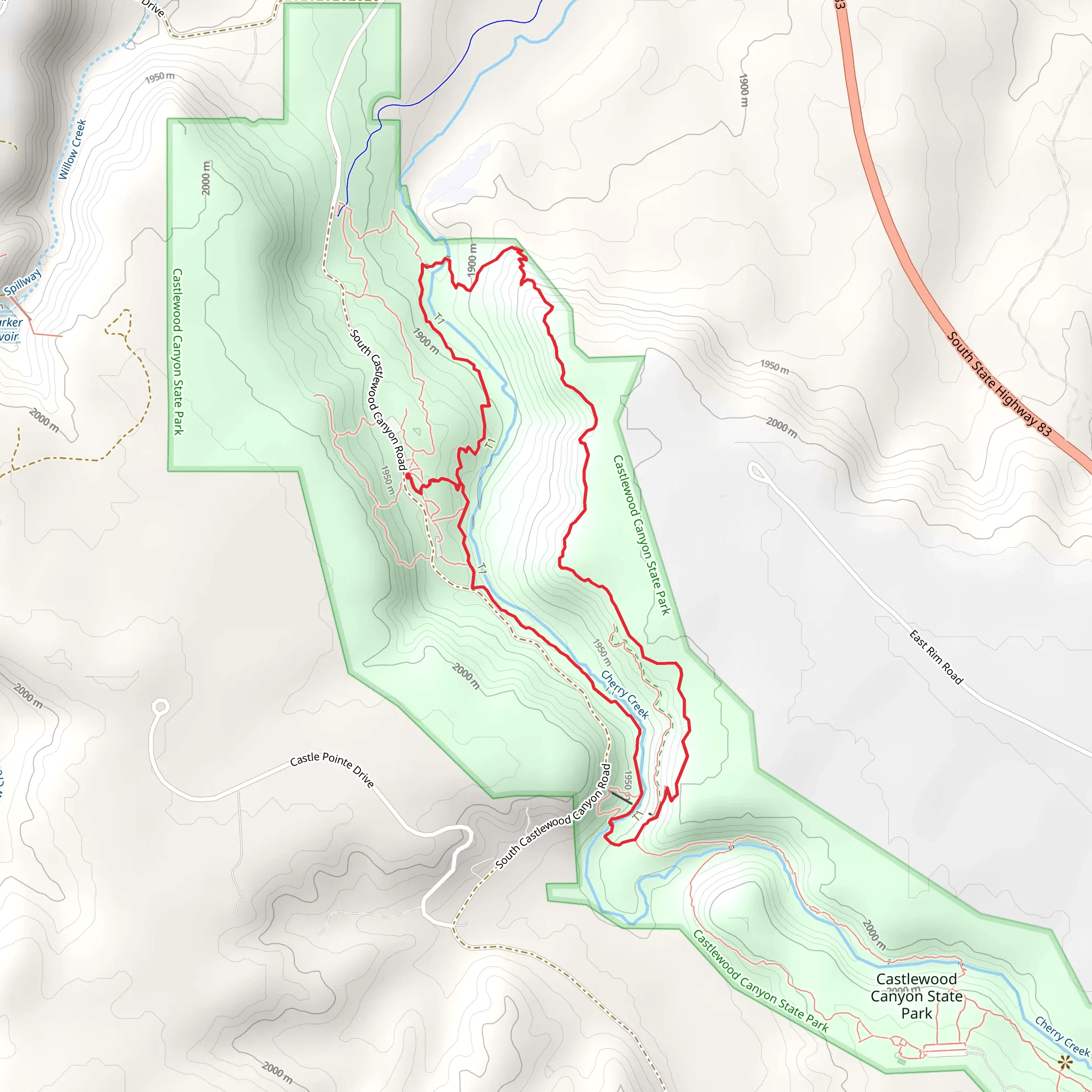 Rimrock Trail and Creek Bottom Trail Loop mobile static map