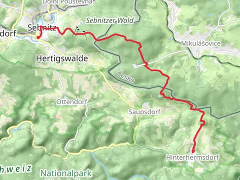 Hinterhermsdorf to Sebnitz via Mannsgrabenweg