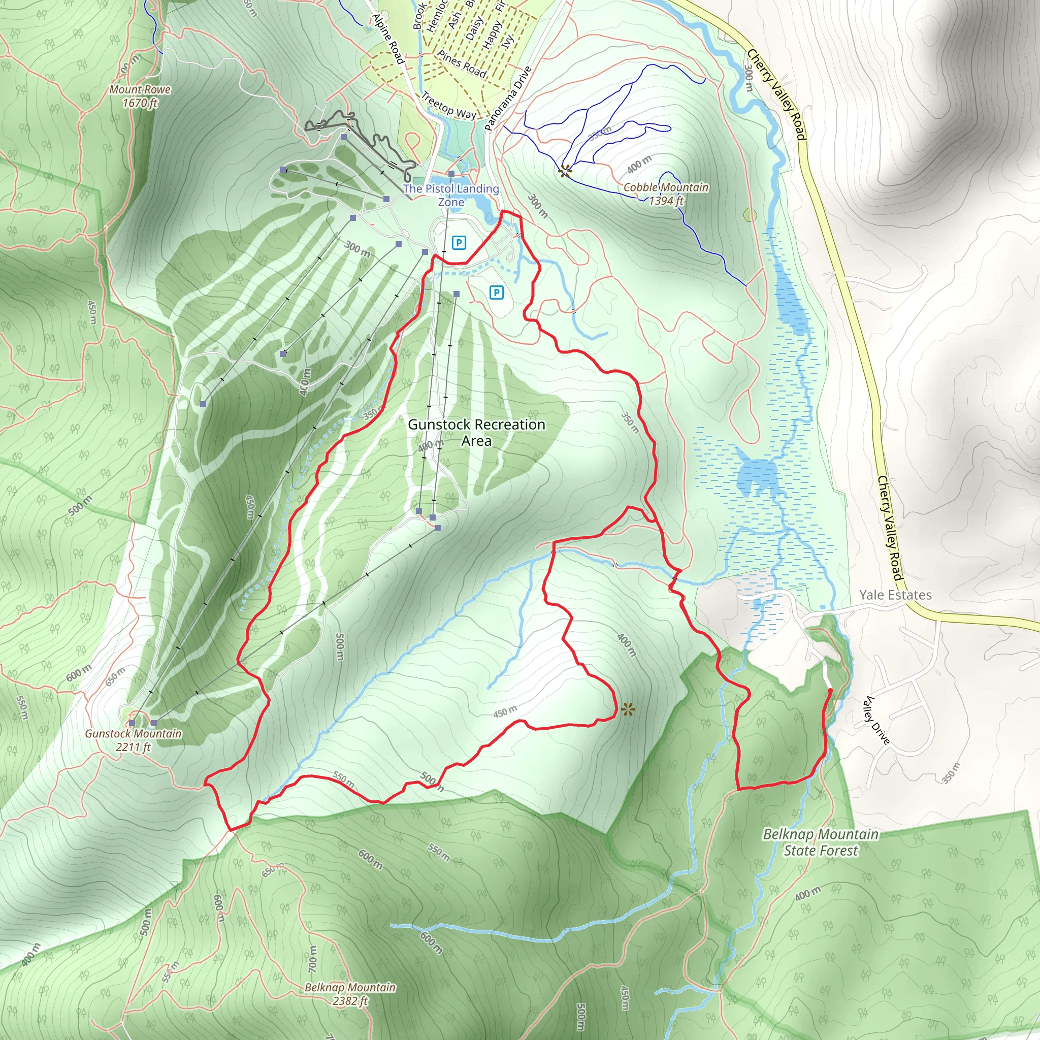 Overlook Trail and Maple trail Loop via Round Pond Trail mobile static map