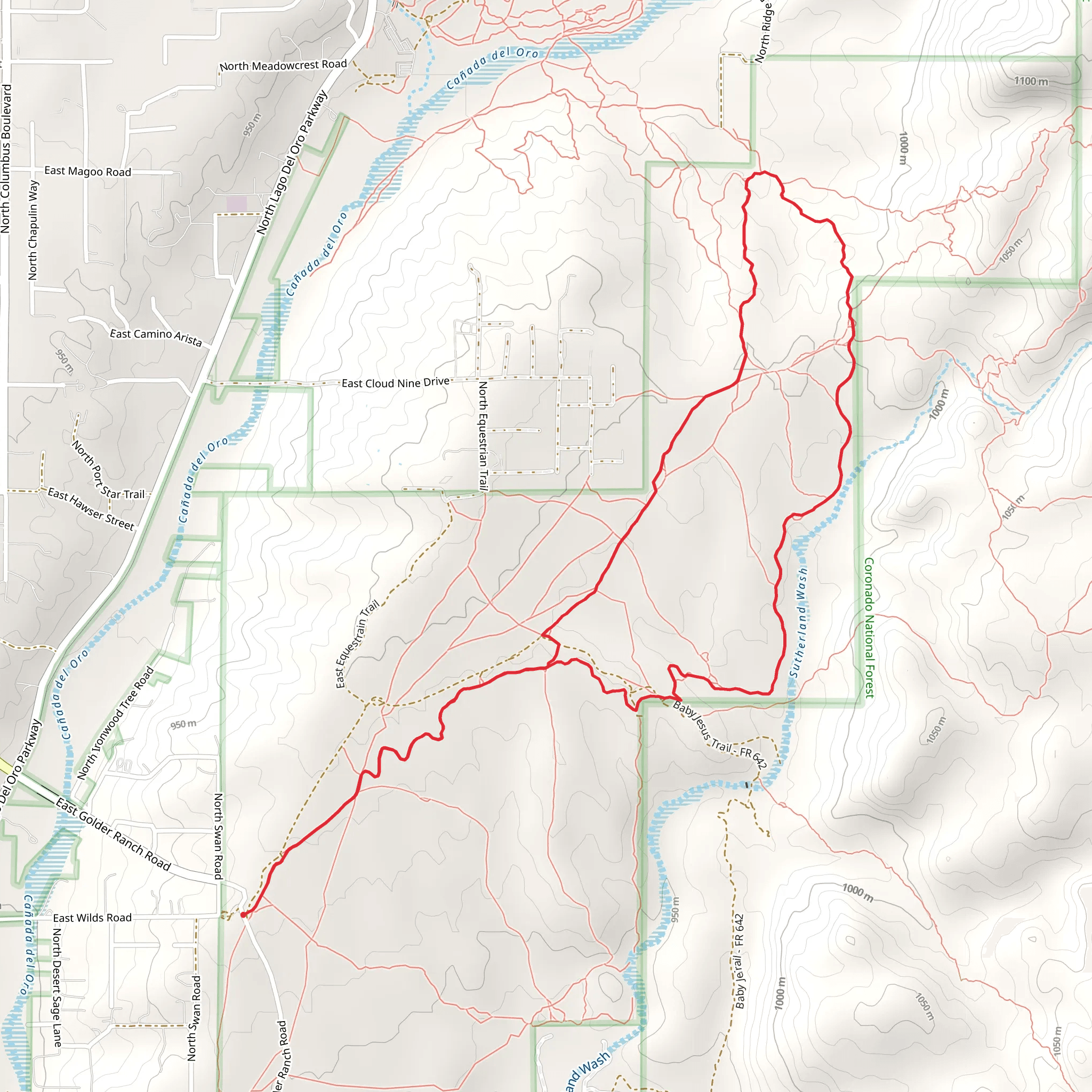 The Chutes and 50 Year Trail Loop mobile static map