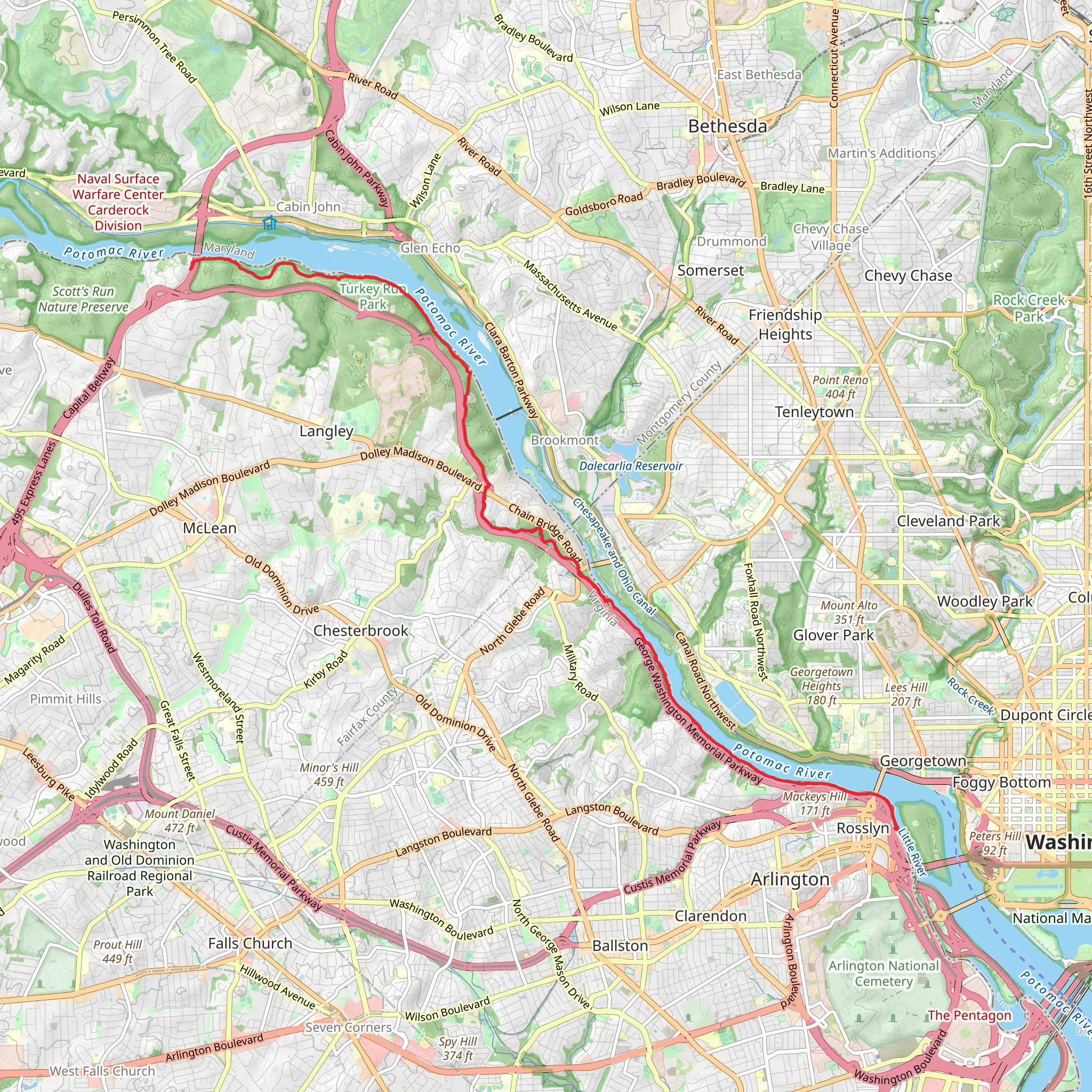 Potomac Heritage Trail - Rosslyn mobile static map