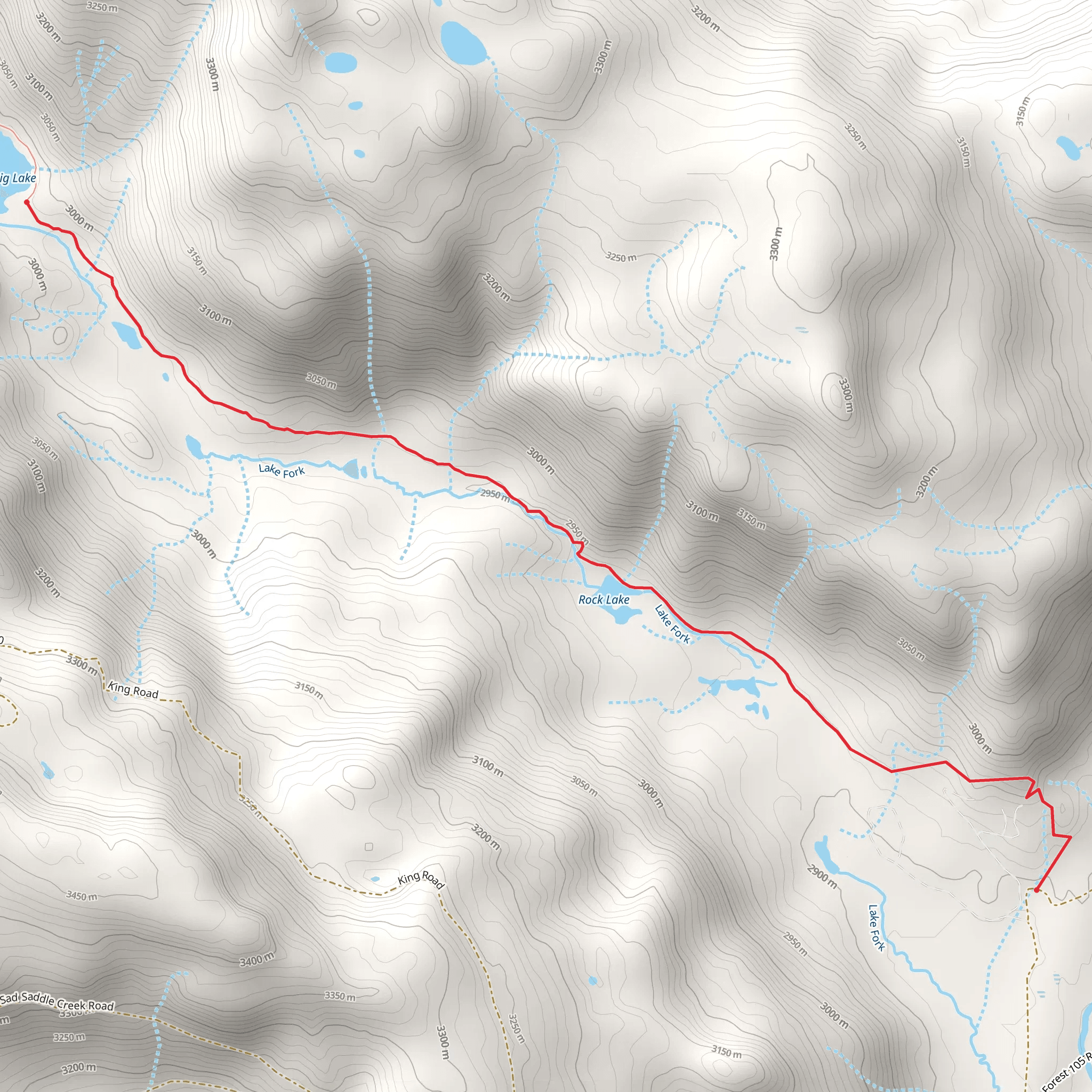 Big Lake via Lake Fork Trail mobile static map