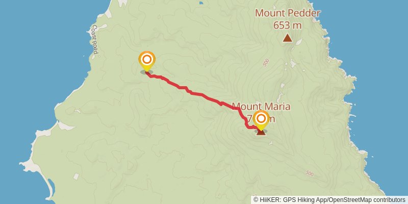 The Maria Island Walk spur 1 Map