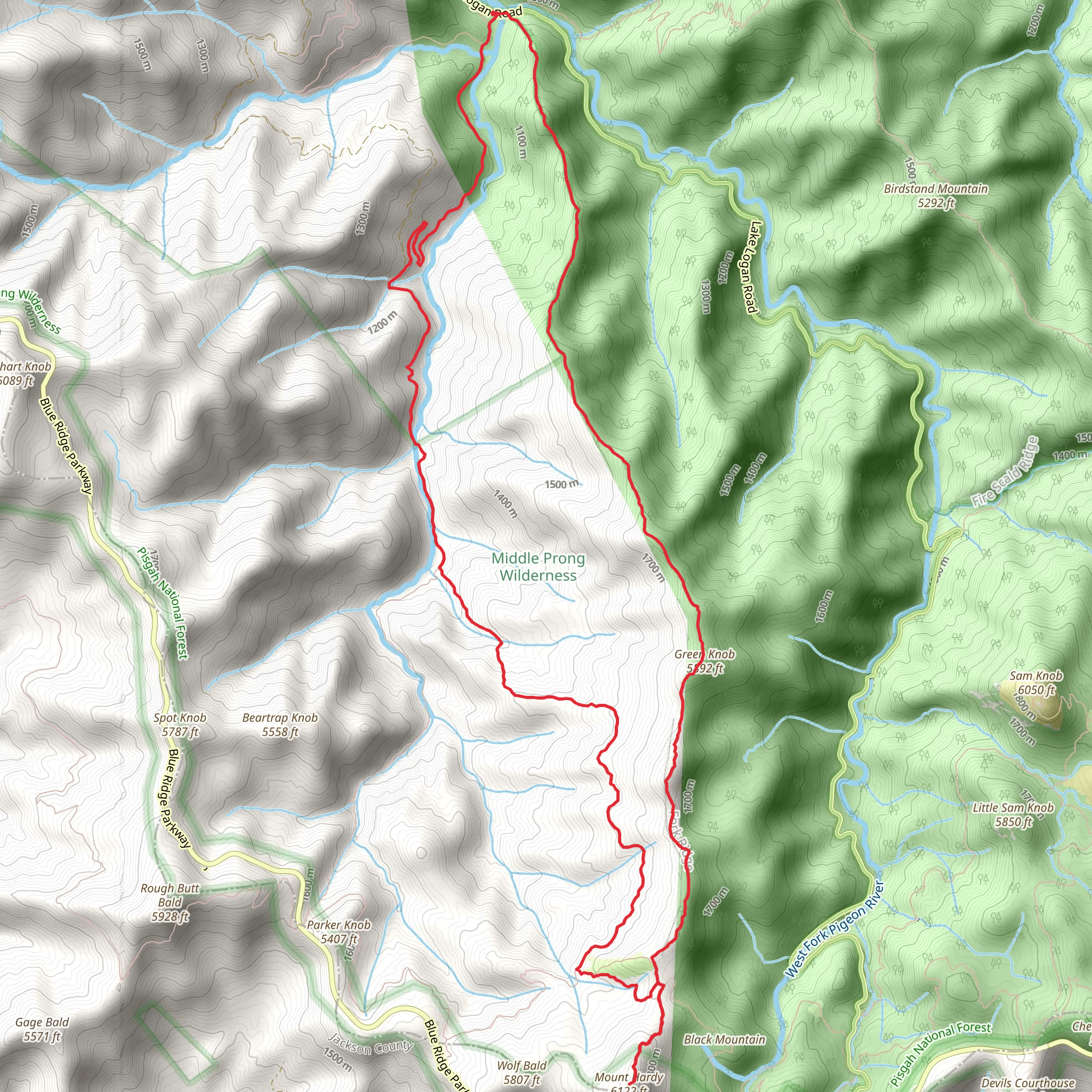 Green Mountain Trail and Buckeye Gap Trail mobile static map