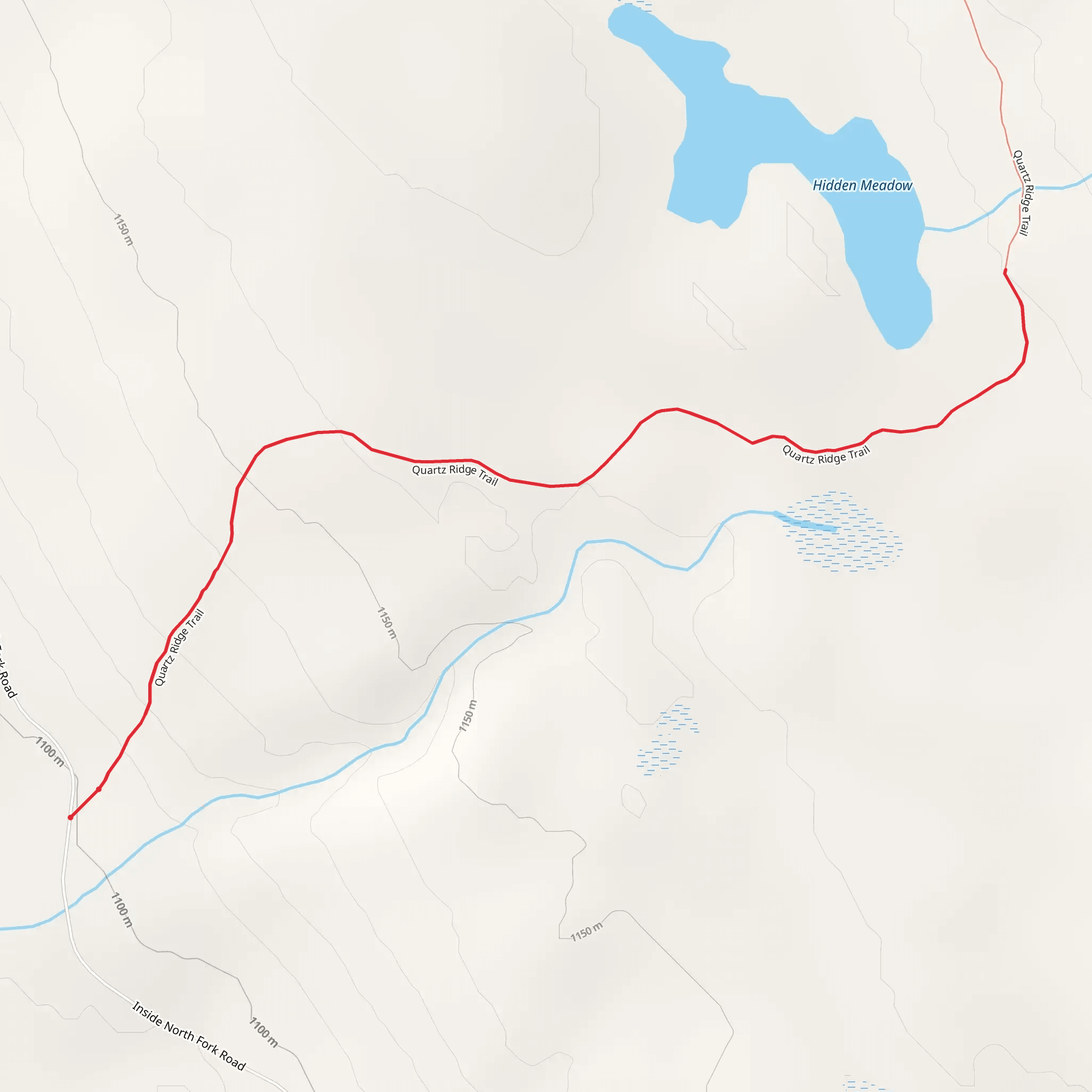 Hidden Meadow via Quartz Ridge mobile static map