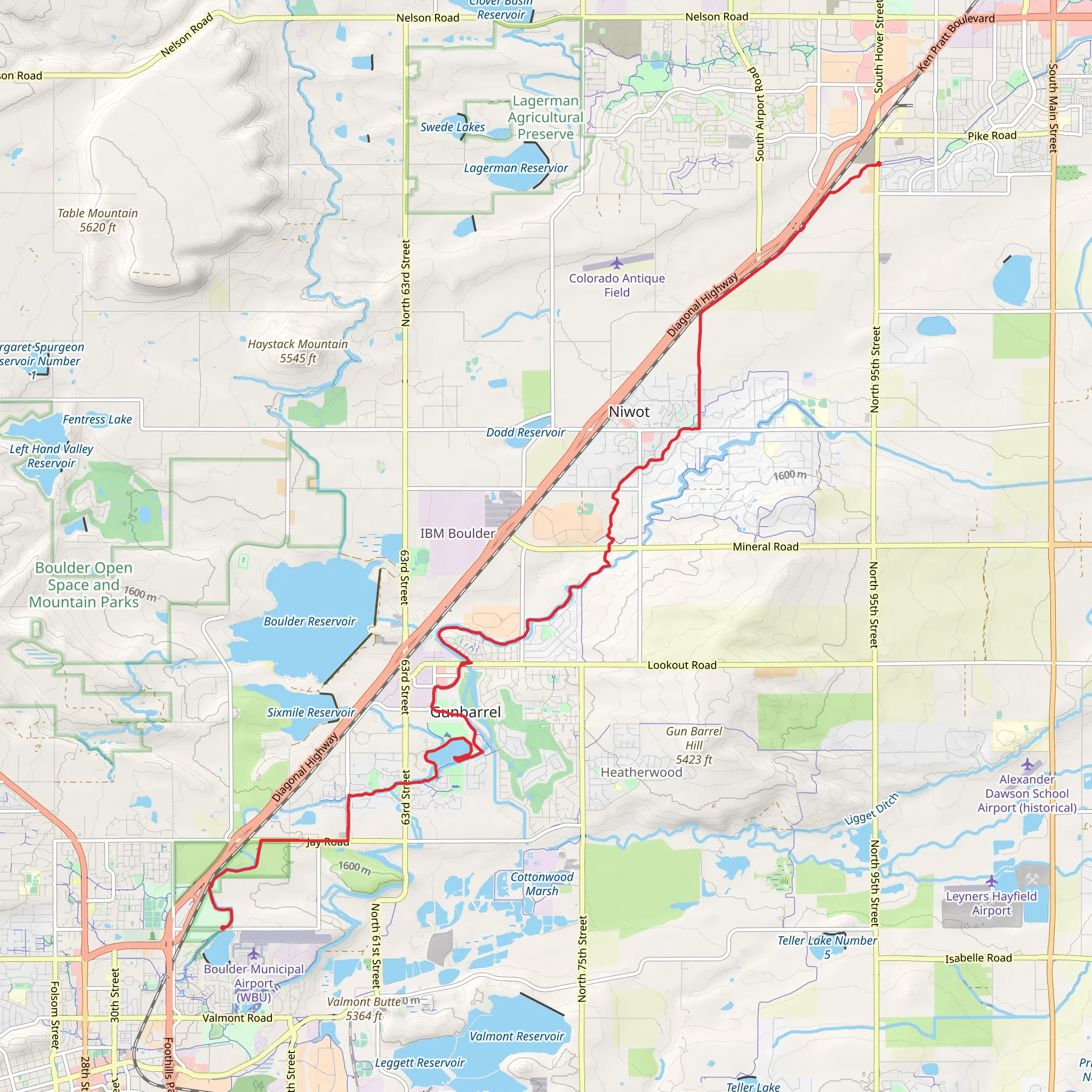 Davis Reservoir and White Rock Ditch mobile static map