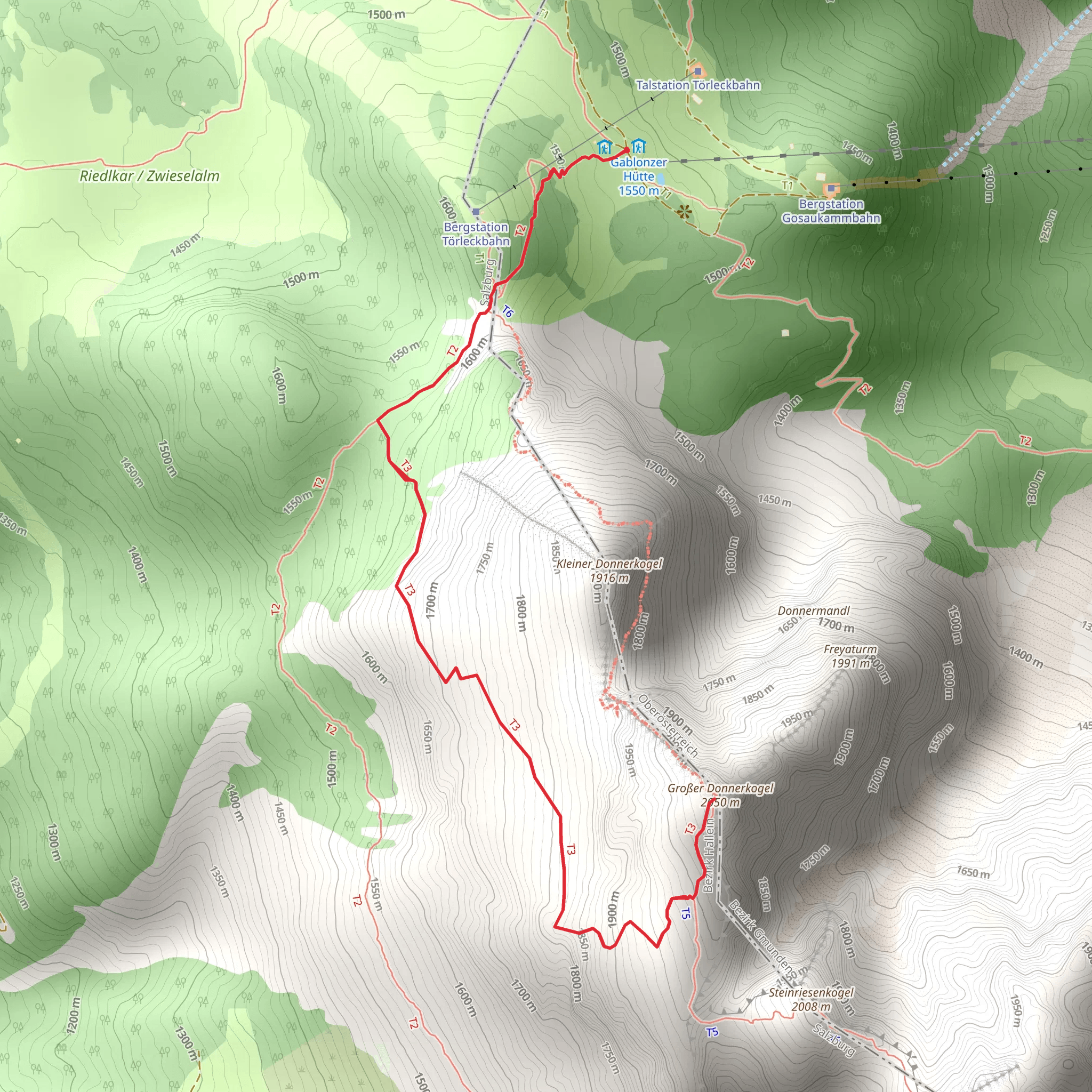 Donnerkogel Peak mobile static map